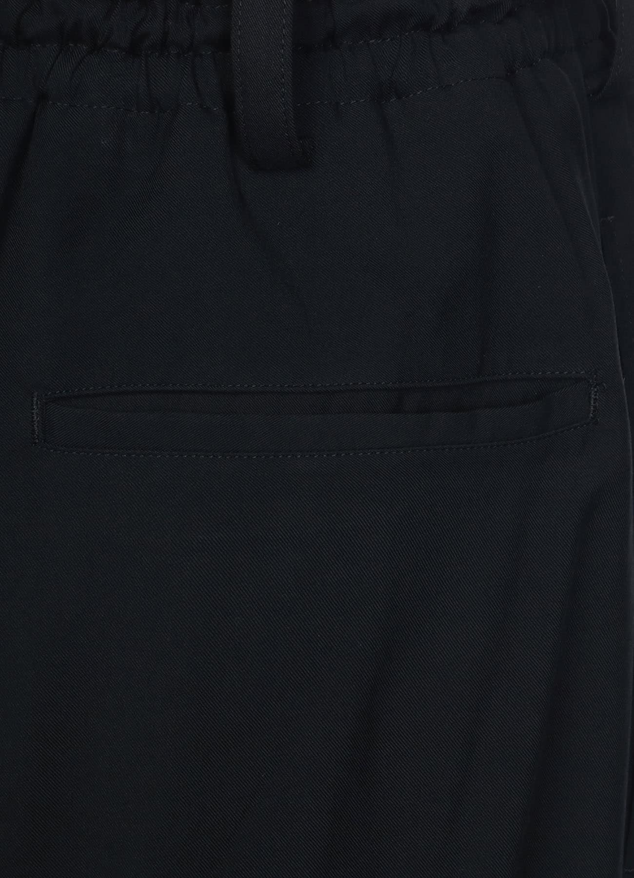 RAYON WASHER TWILL STRINGS GATHERED CROPPED PANTS