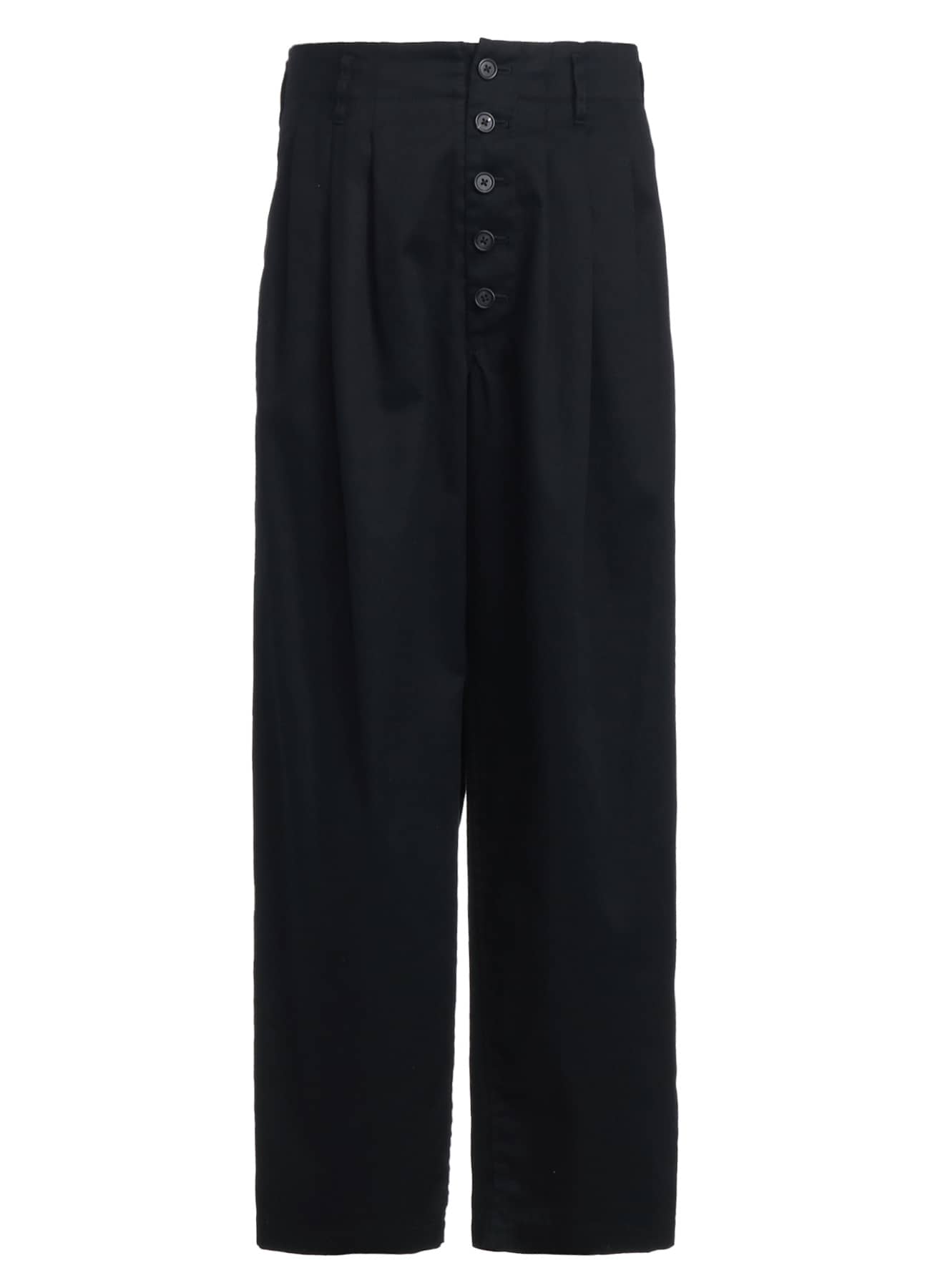COTTON TWILL 3-TUCK WIDE TROUSERS WITH SIDE STRIPES