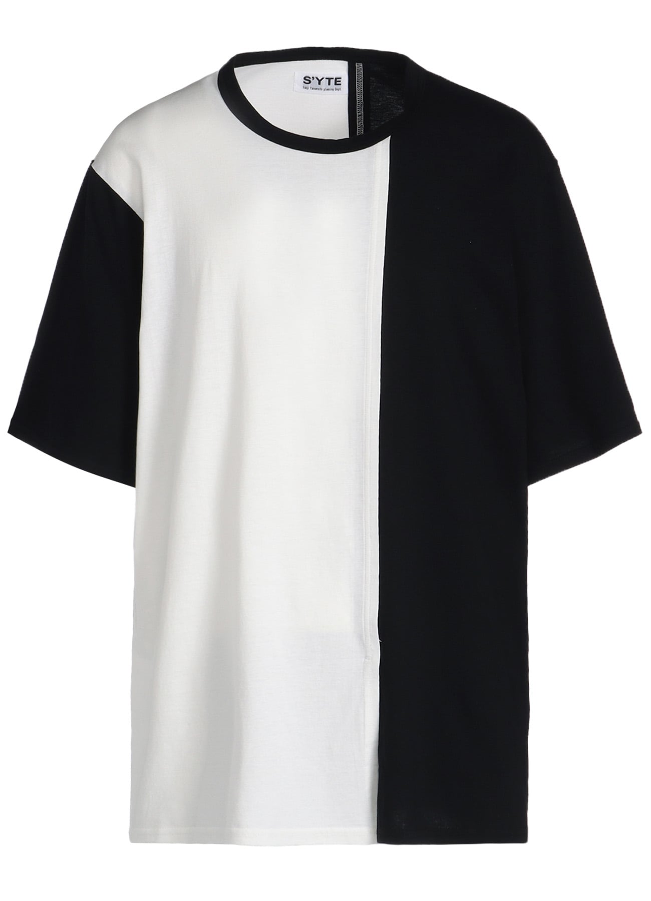 COLOR-SWITCHED ASYMMETRICAL DESIGN T-SHIRT