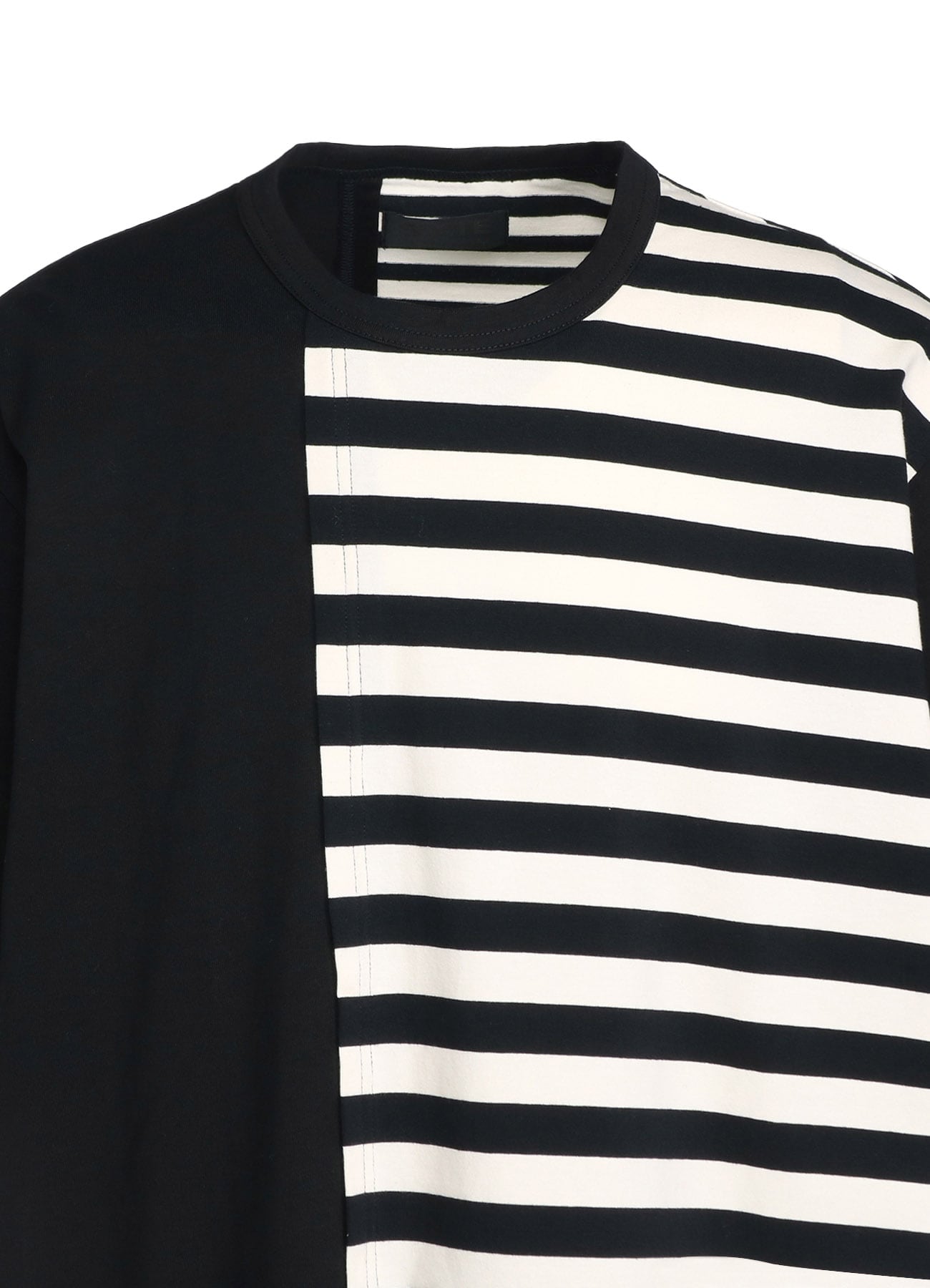 COTTON JERSEY FUSED STRIPE GRAFTED T-SHIRT