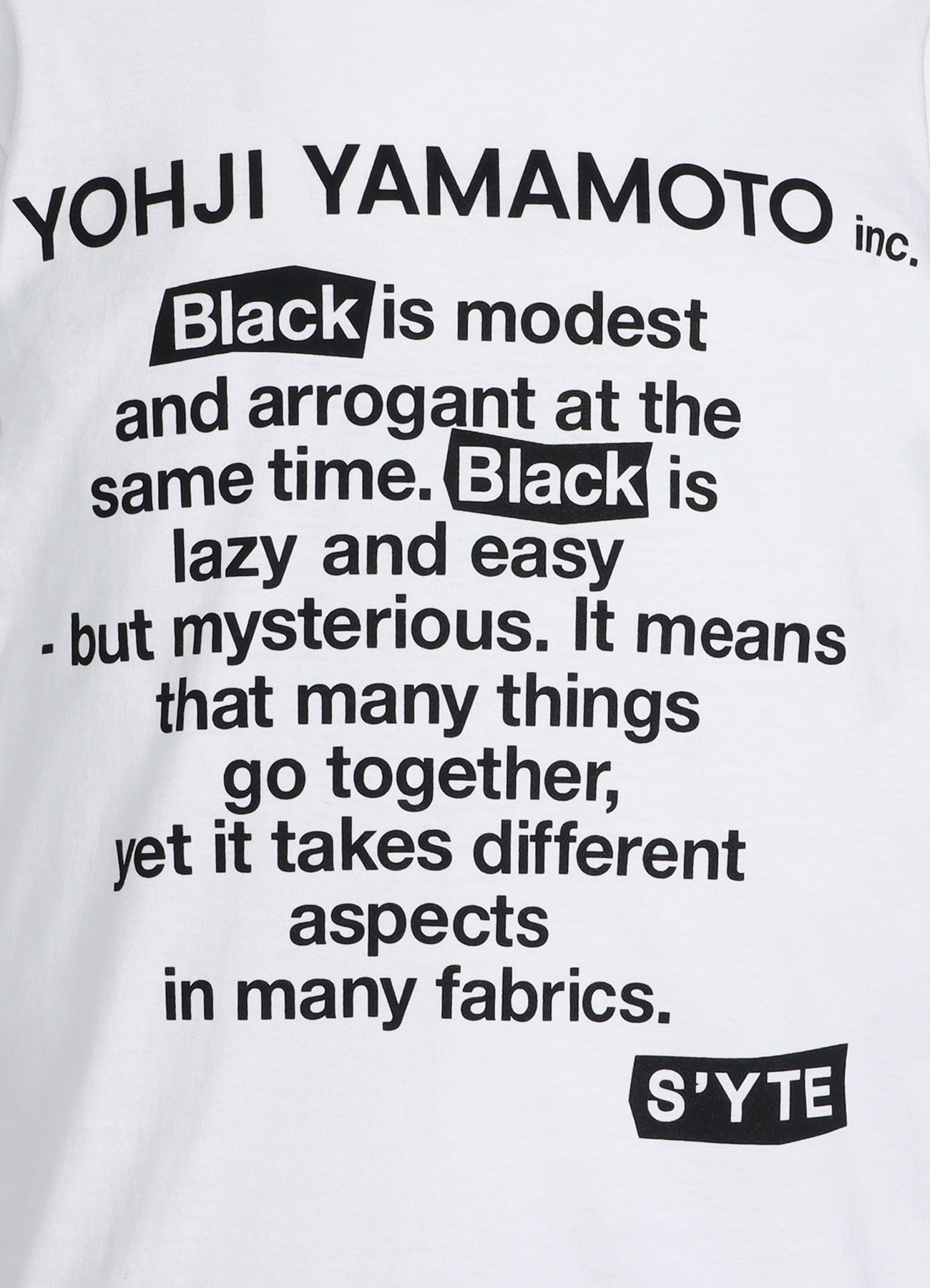 「BLACK IS MODEST」MESSAGE T-SHIRT