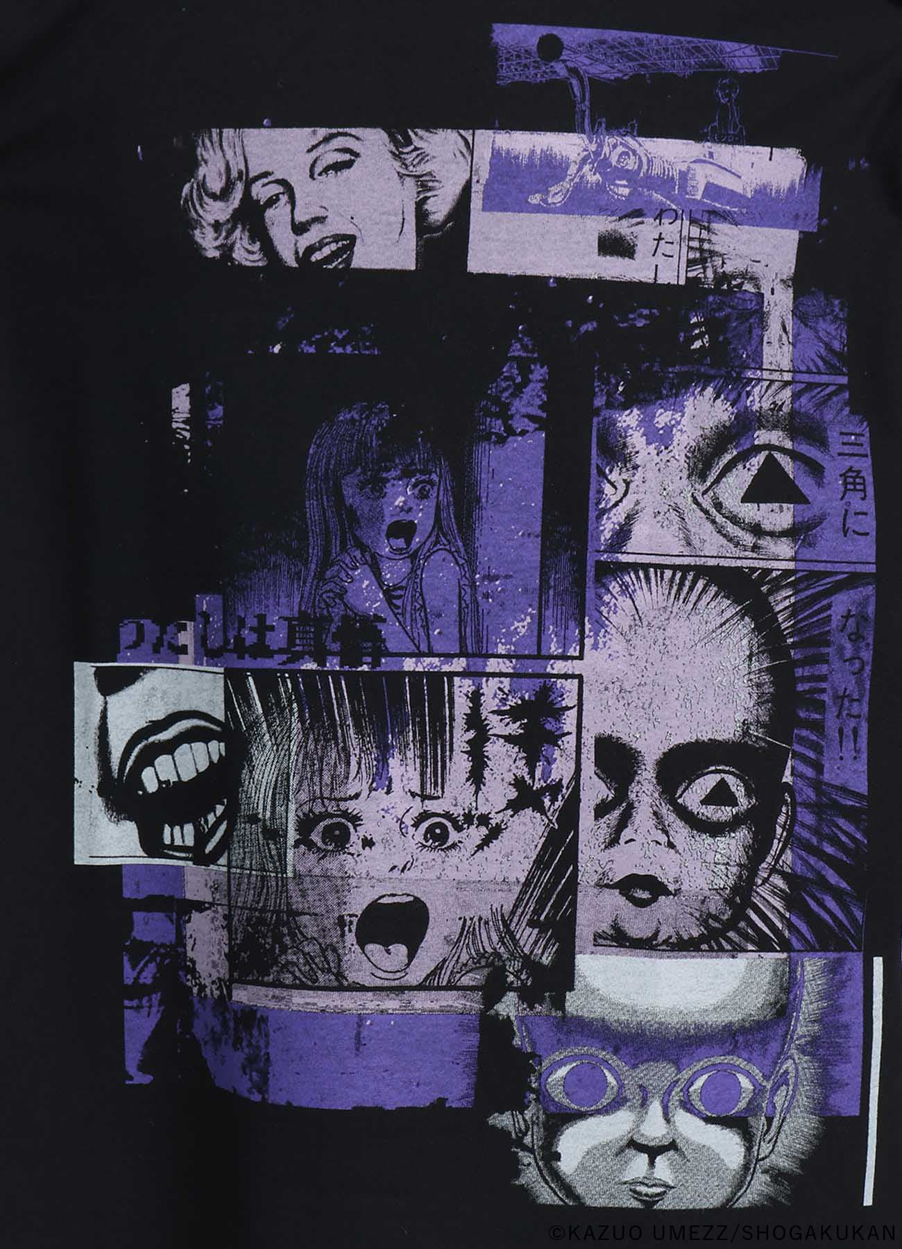 S'YTExKAZUO UMEZZ-MY NAME IS SHINGO- C/JERSEY PRINTED LONG-SLEEVED T-SHIRT WITH COLLAGE OF ILLUSTRATIONS IN COMICS“Monroe&Shingo”