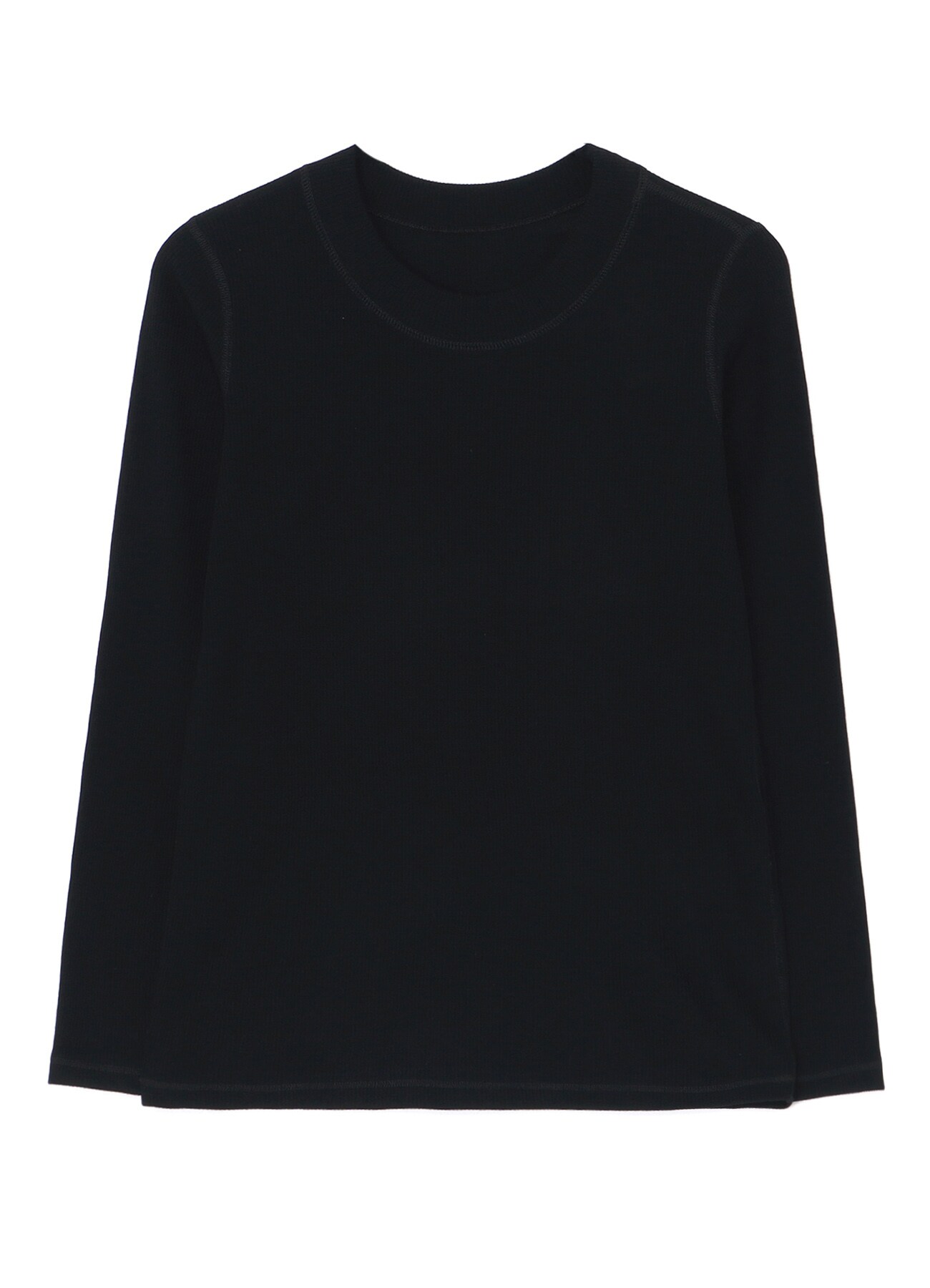 WASHABLE WOOL RIB JERSEY ROUND NECK SHIRT(FREE SIZE Black): Y's