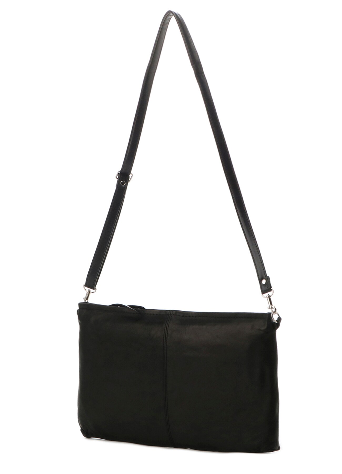 Polène | Bag - Béri with Chain - Black Textured Leather