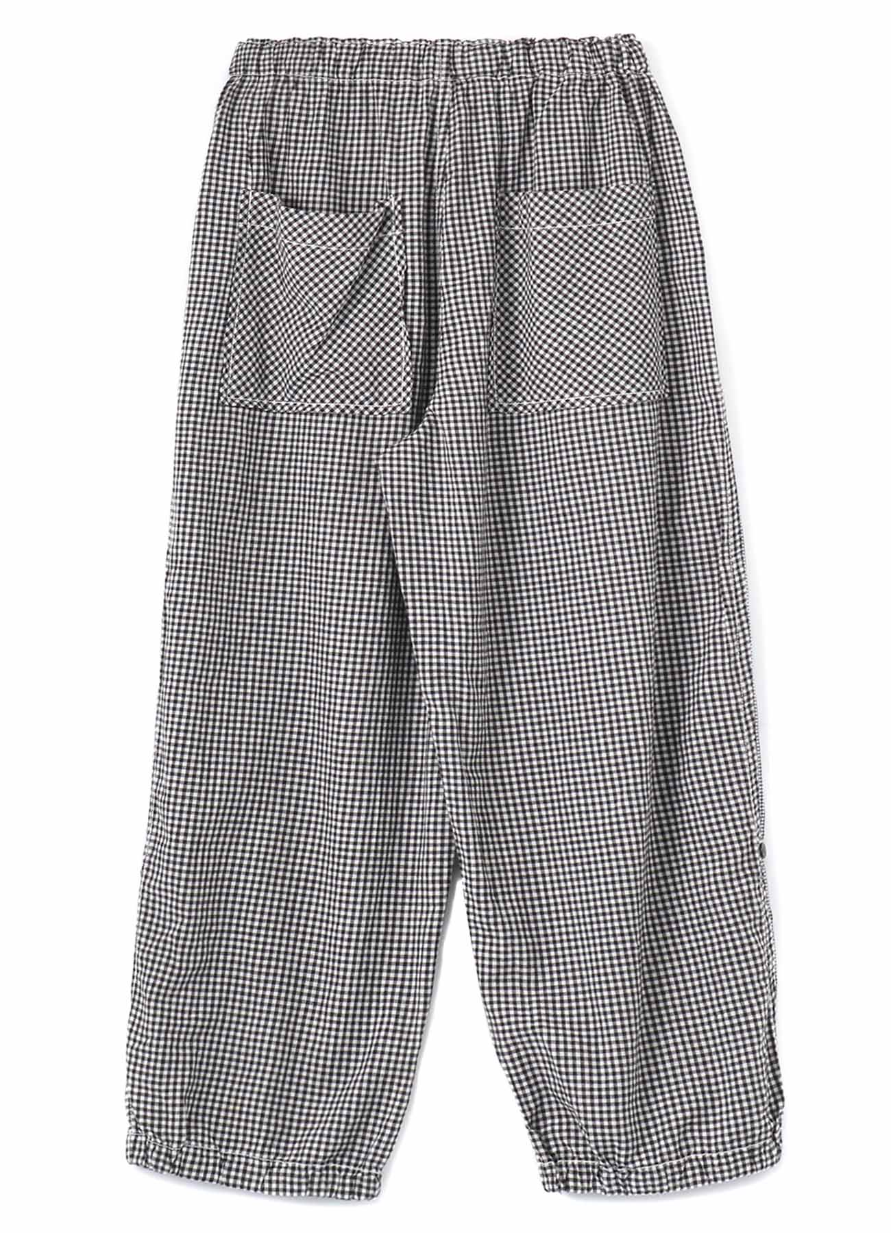 GINGHAM CHECK & COTTON VOILE ROLL UP PANTS