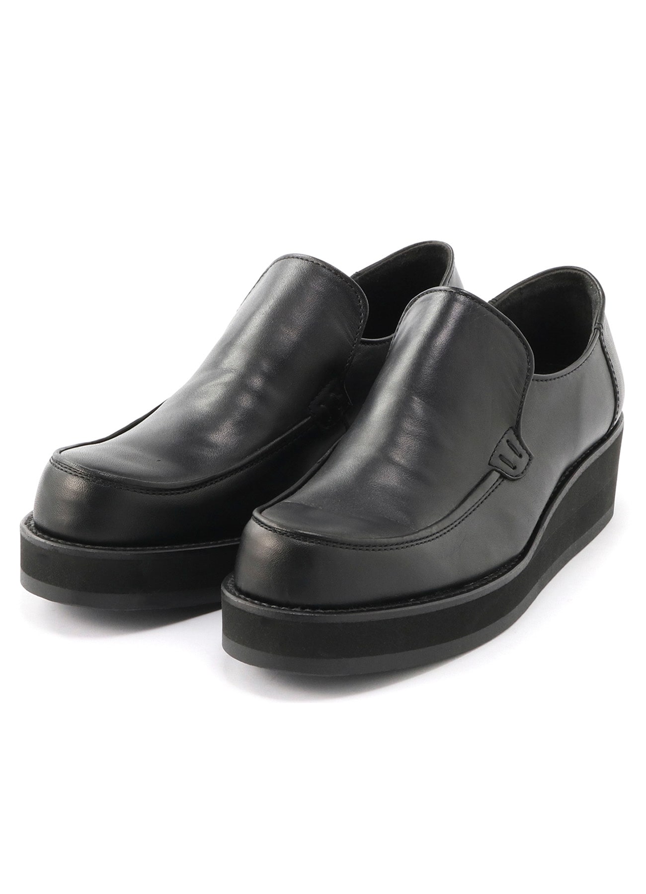 Smooth leather platform slip-on (US 5.5 Black): Y's ｜ THE SHOP 