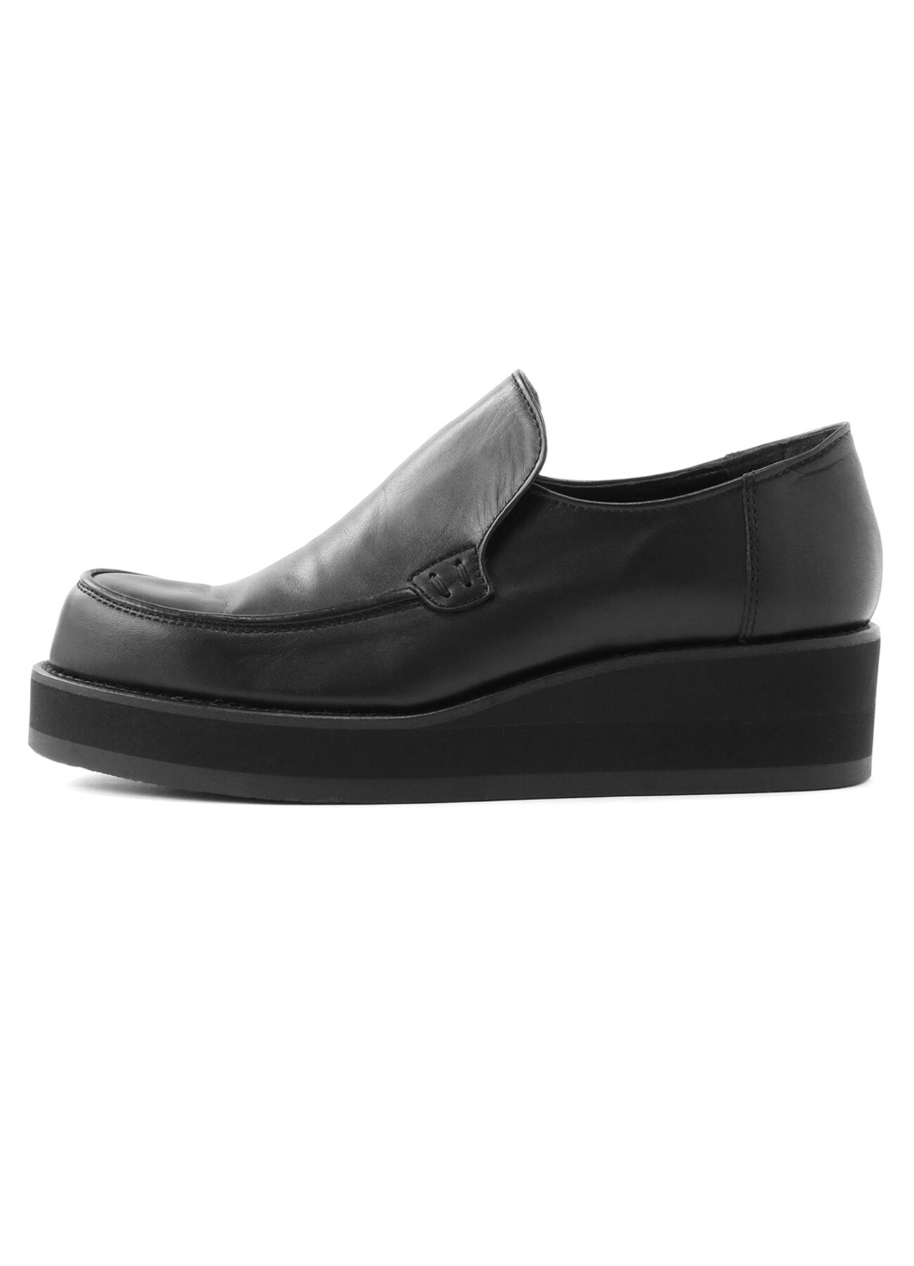 Smooth leather platform slip-on (US 5.5 Black): Y's ｜ THE SHOP