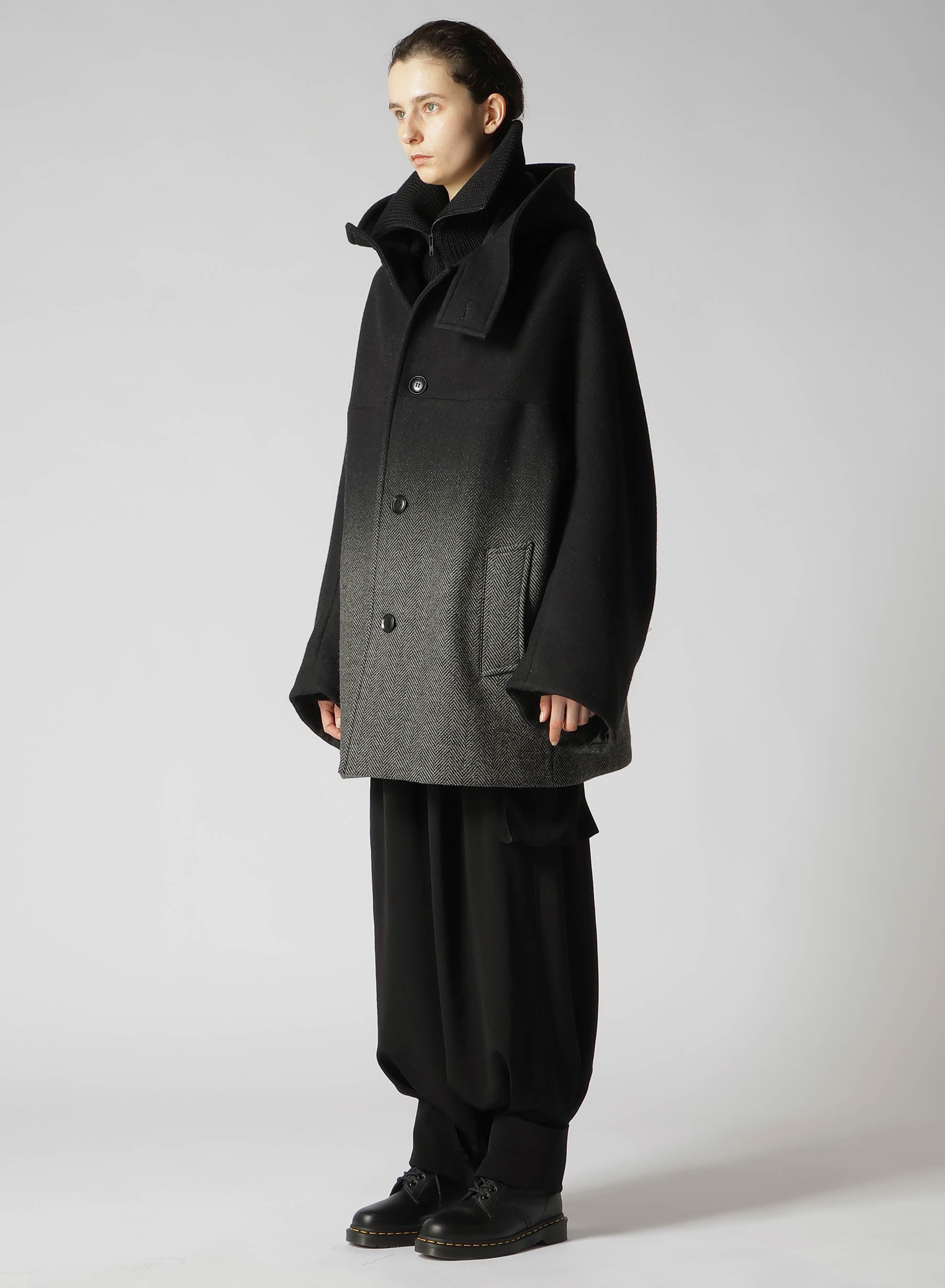 【9/20 12:00(JST) Release】WOOL HERRINGBONE GRADATION SHORT COAT