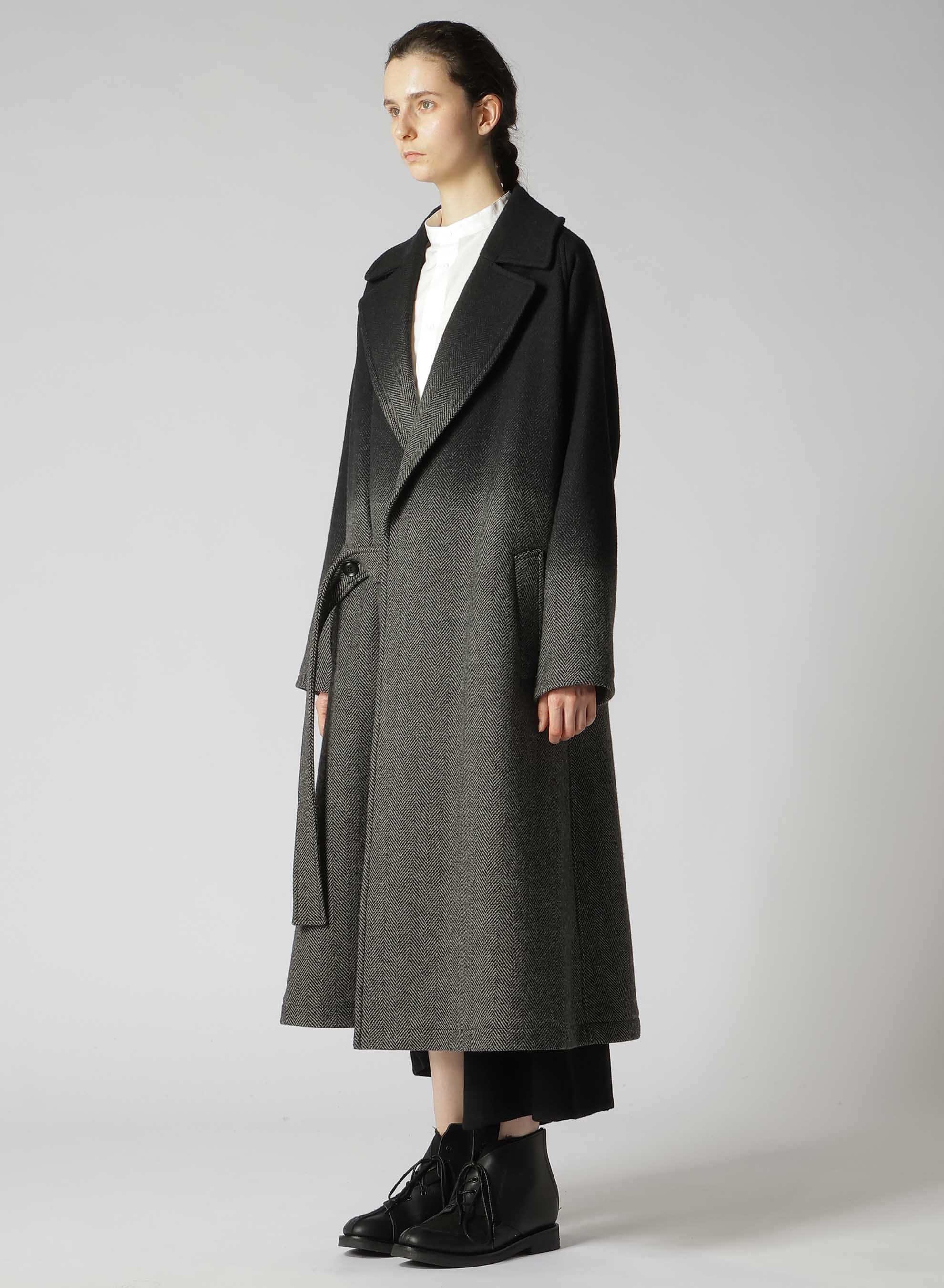 【9/20 12:00(JST) Release】WOOL HERRINGBONE GRADATION LONG COAT