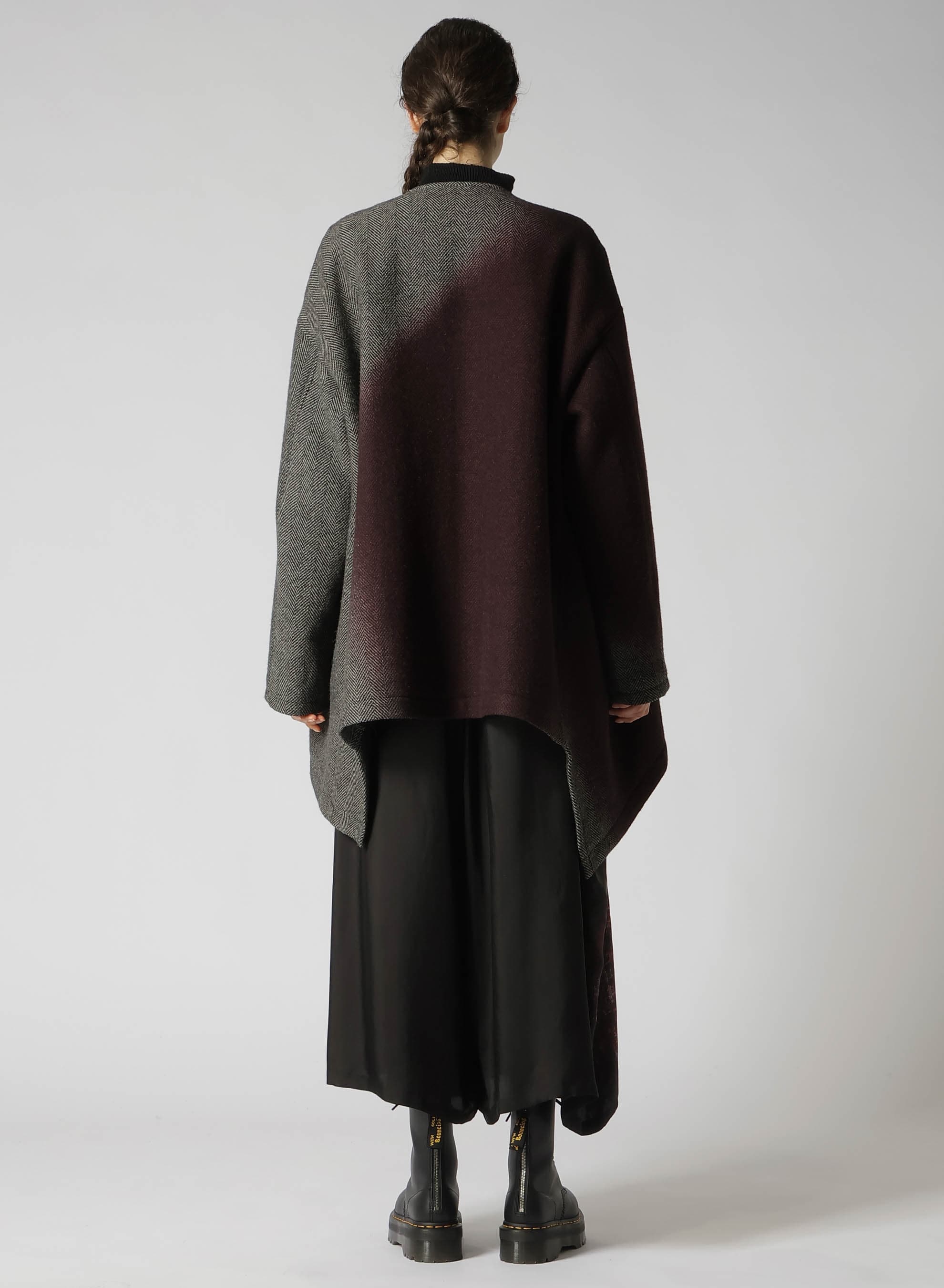 【9/20 12:00(JST) Release】WOOL HERRINGBONE GRADATION COLLARLESS COAT