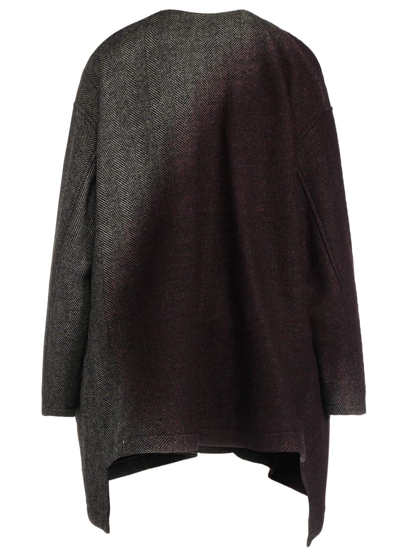 【9/20 12:00(JST) Release】WOOL HERRINGBONE GRADATION COLLARLESS COAT