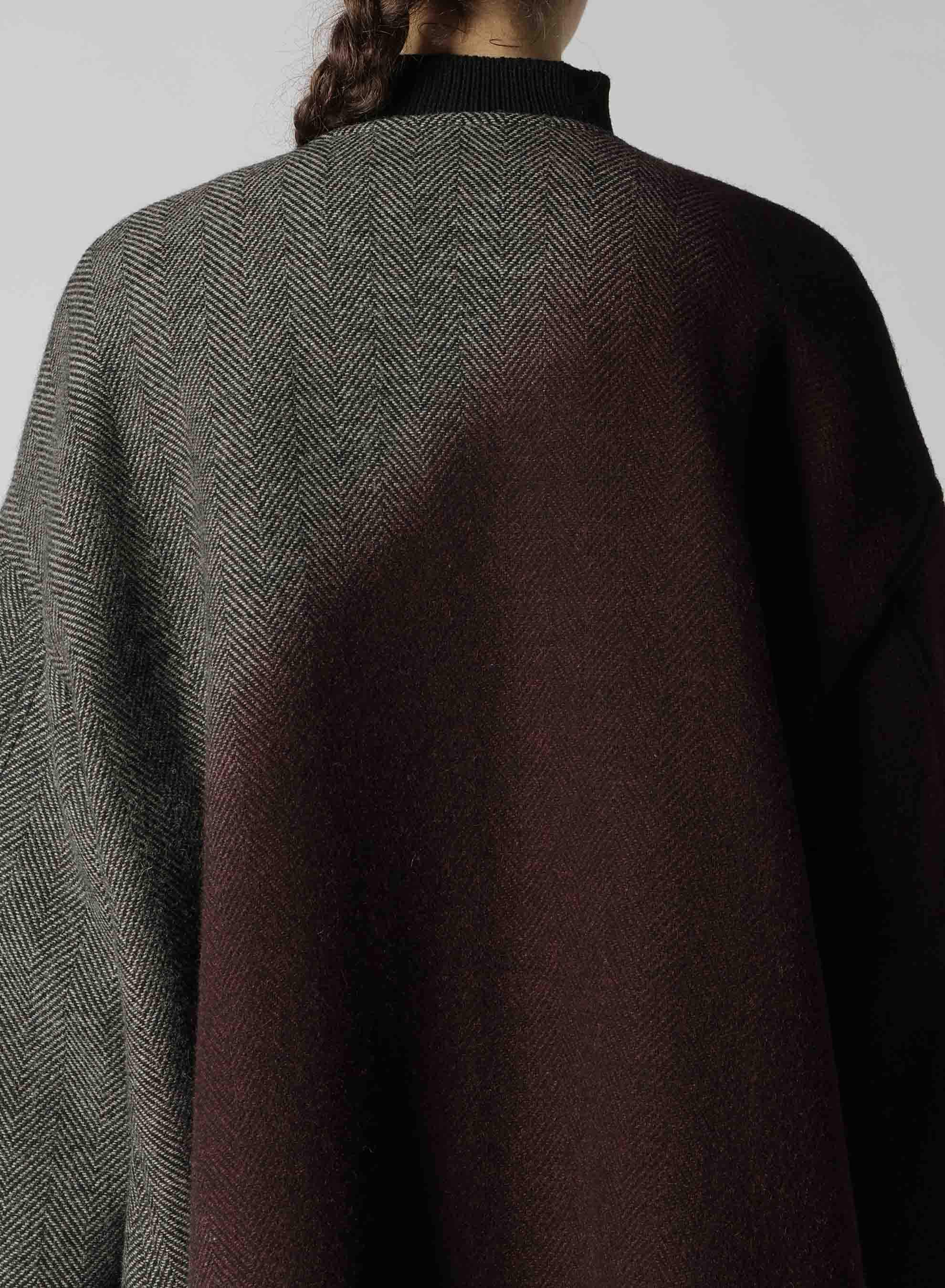 【9/20 12:00(JST) Release】WOOL HERRINGBONE GRADATION COLLARLESS COAT