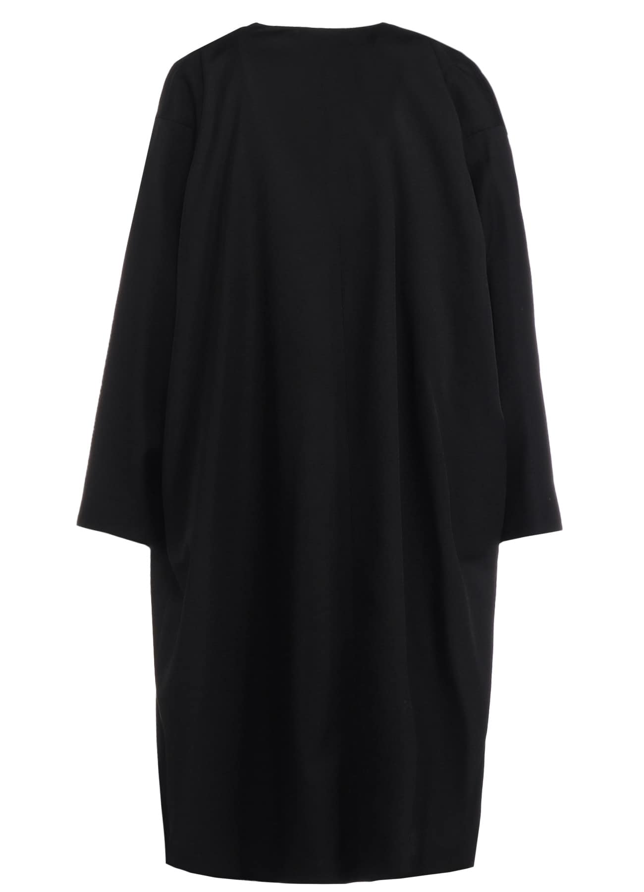 WOOL GABARDINE COLLARLESS DRESS