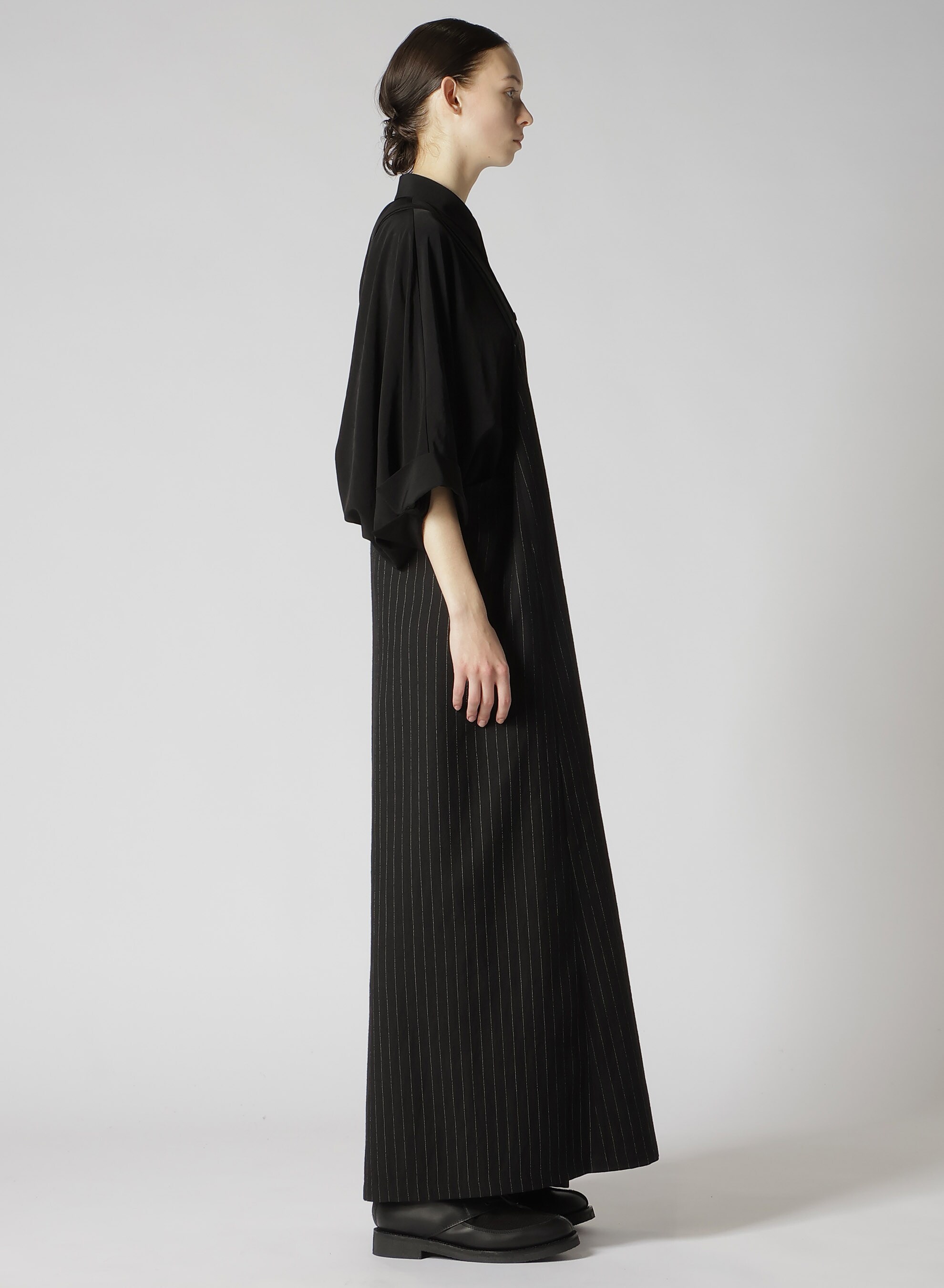 【9/20 12:00(JST) Release】WOOL STRIPE ASYMMETRIC SINGLE STRAP DRESS