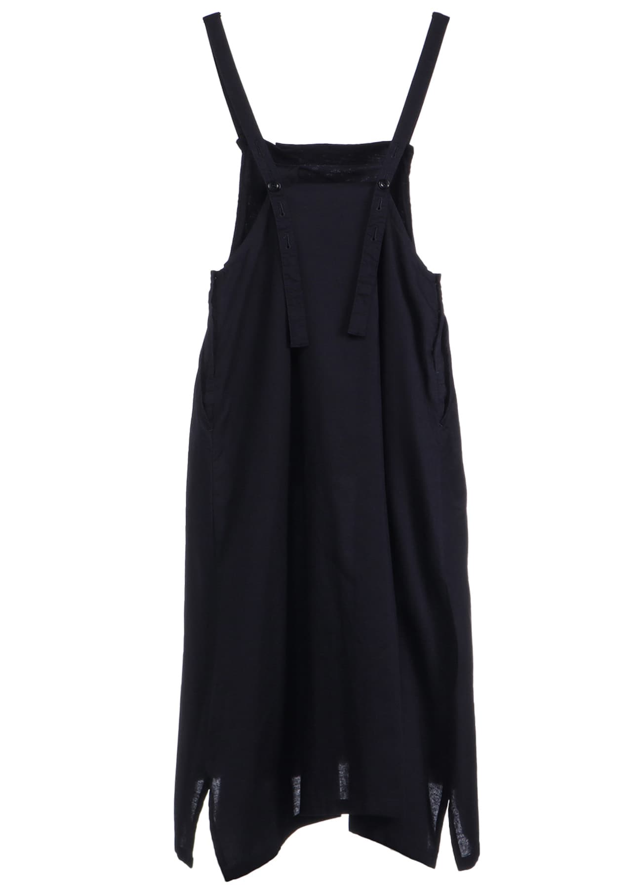 [Y's BORN PRODUCT] THIN COTTON TWILL FRONT TUCKED SHOULDER STRAP DRESS