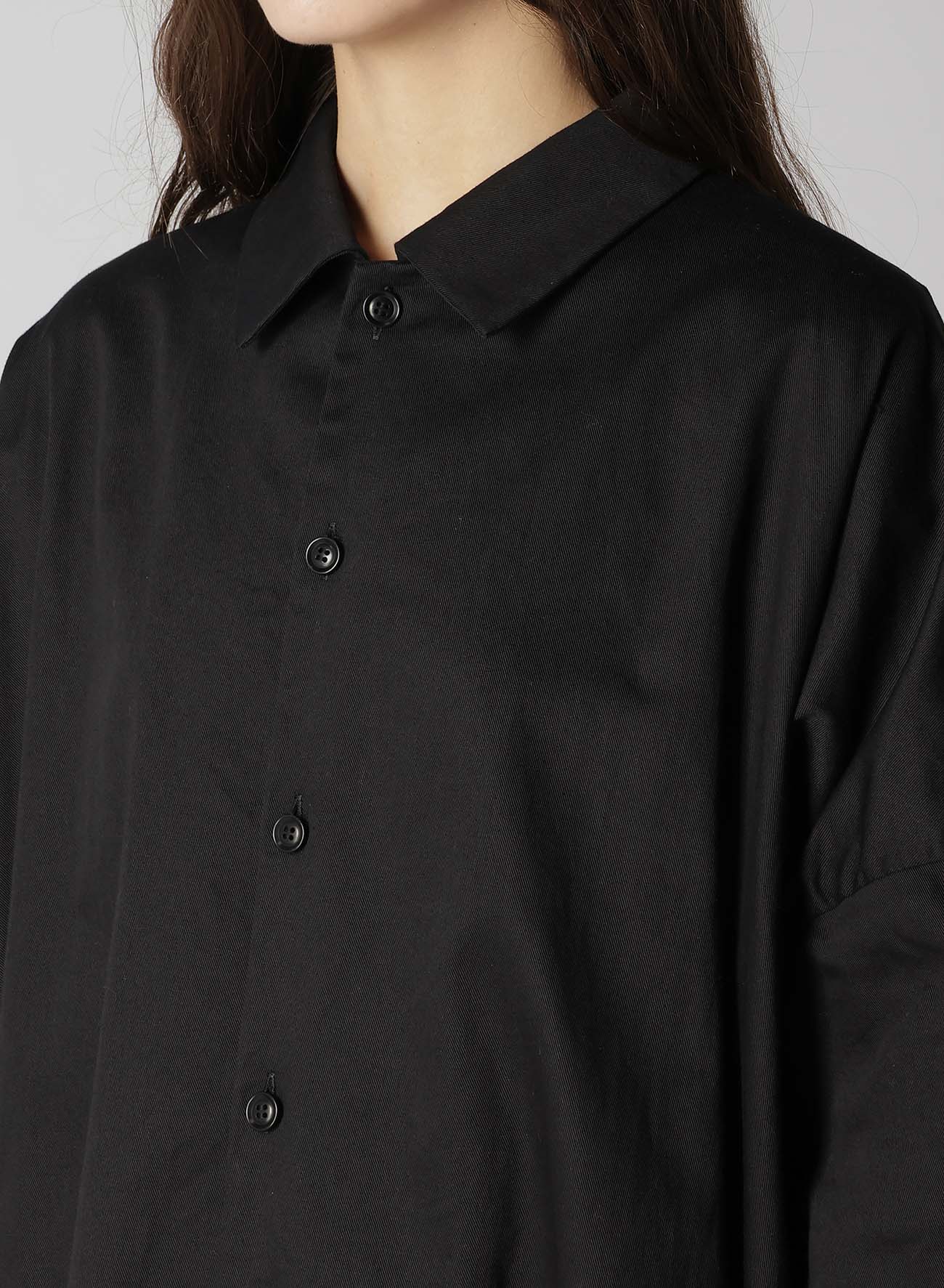 [Y's BORN PRODUCT] COTTON TWILL HALF SLEEVE SHIRT DRESS