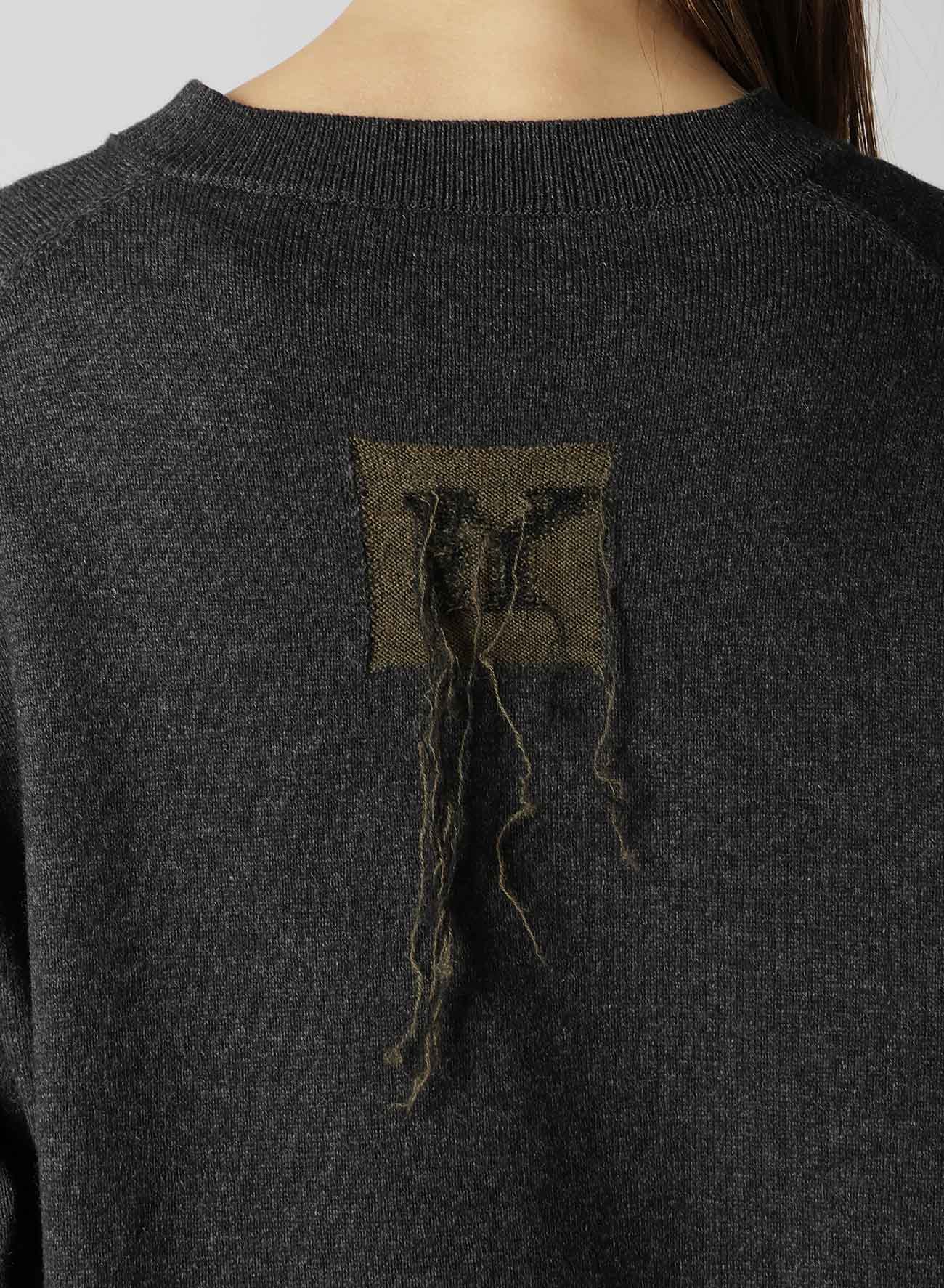 PLAIN STITCH INTARSIA V-NECK PULLOVER