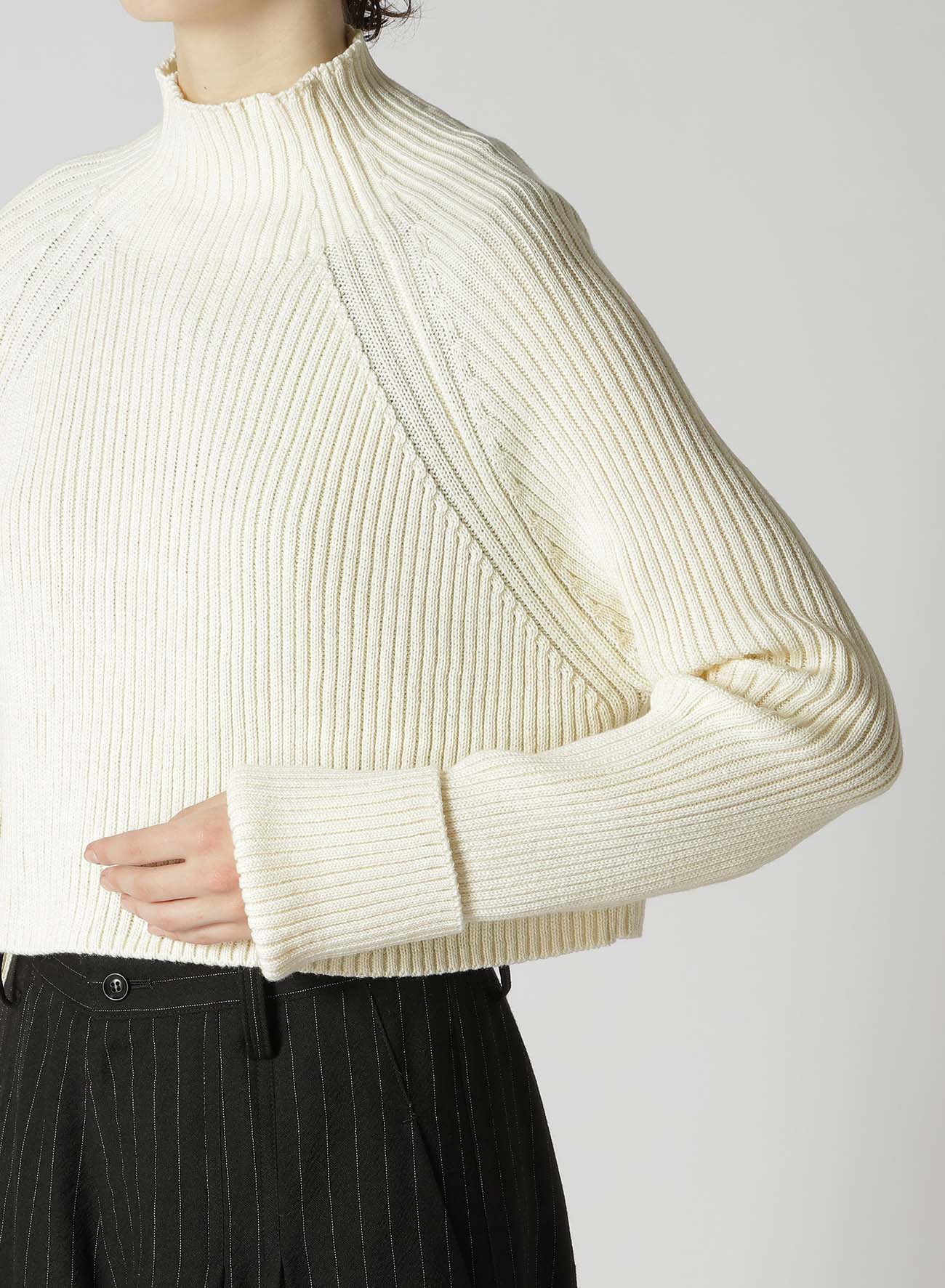 COTTON WOOL RIB SHORT PULLOVER