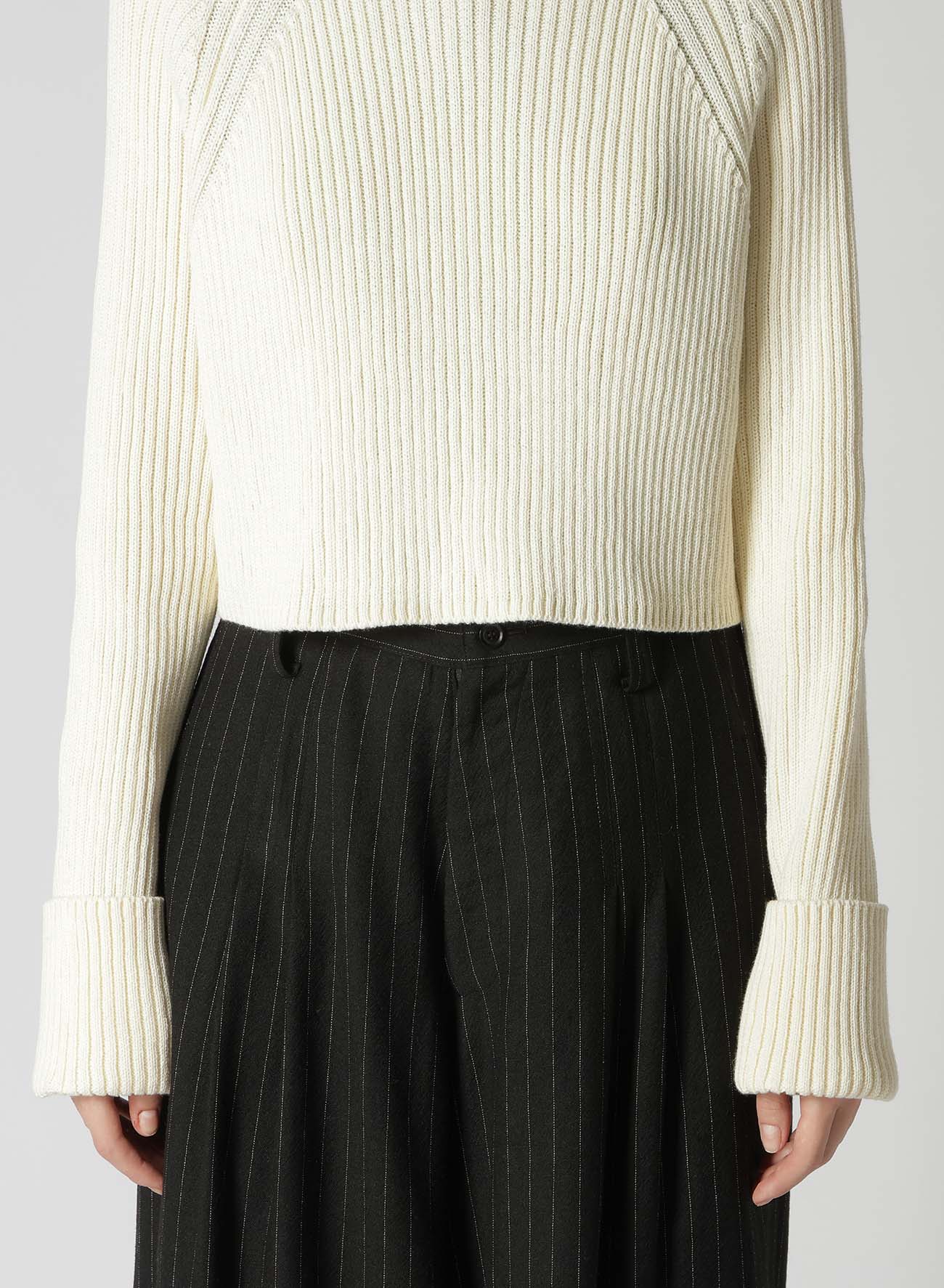 COTTON WOOL RIB SHORT PULLOVER