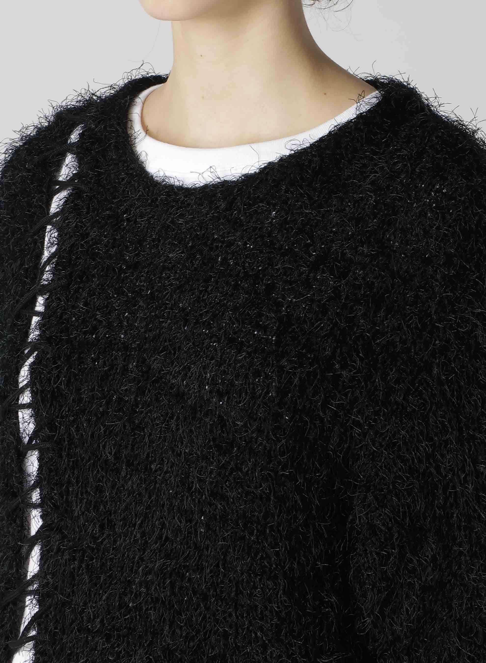 【9/20 12:00(JST) Release】LACE-UP SHAGGY KNIT PULLOVER