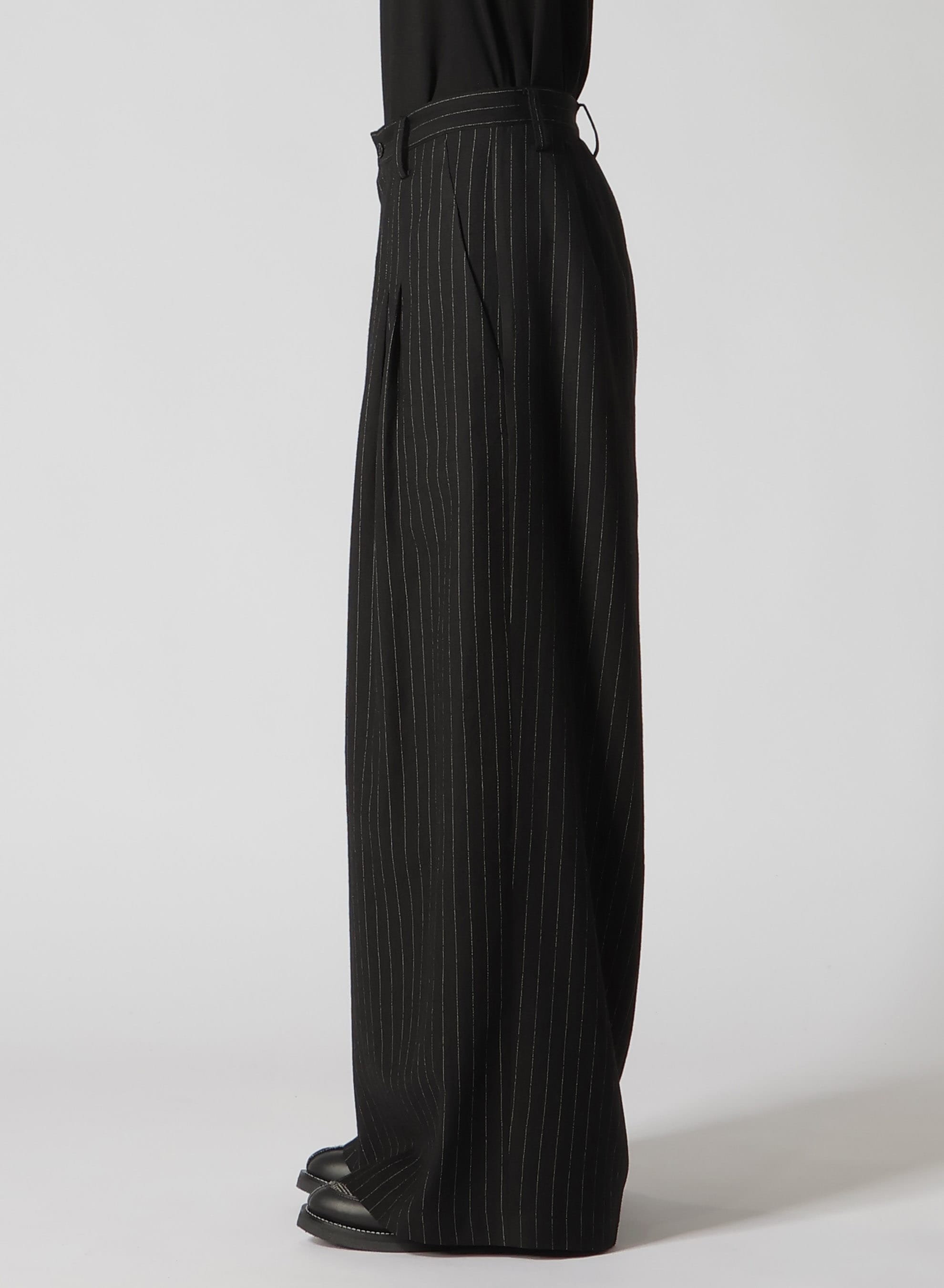 【9/20 12:00(JST) Release】WOOL STRIPE DOUBLE TUCK WIDE PANTS