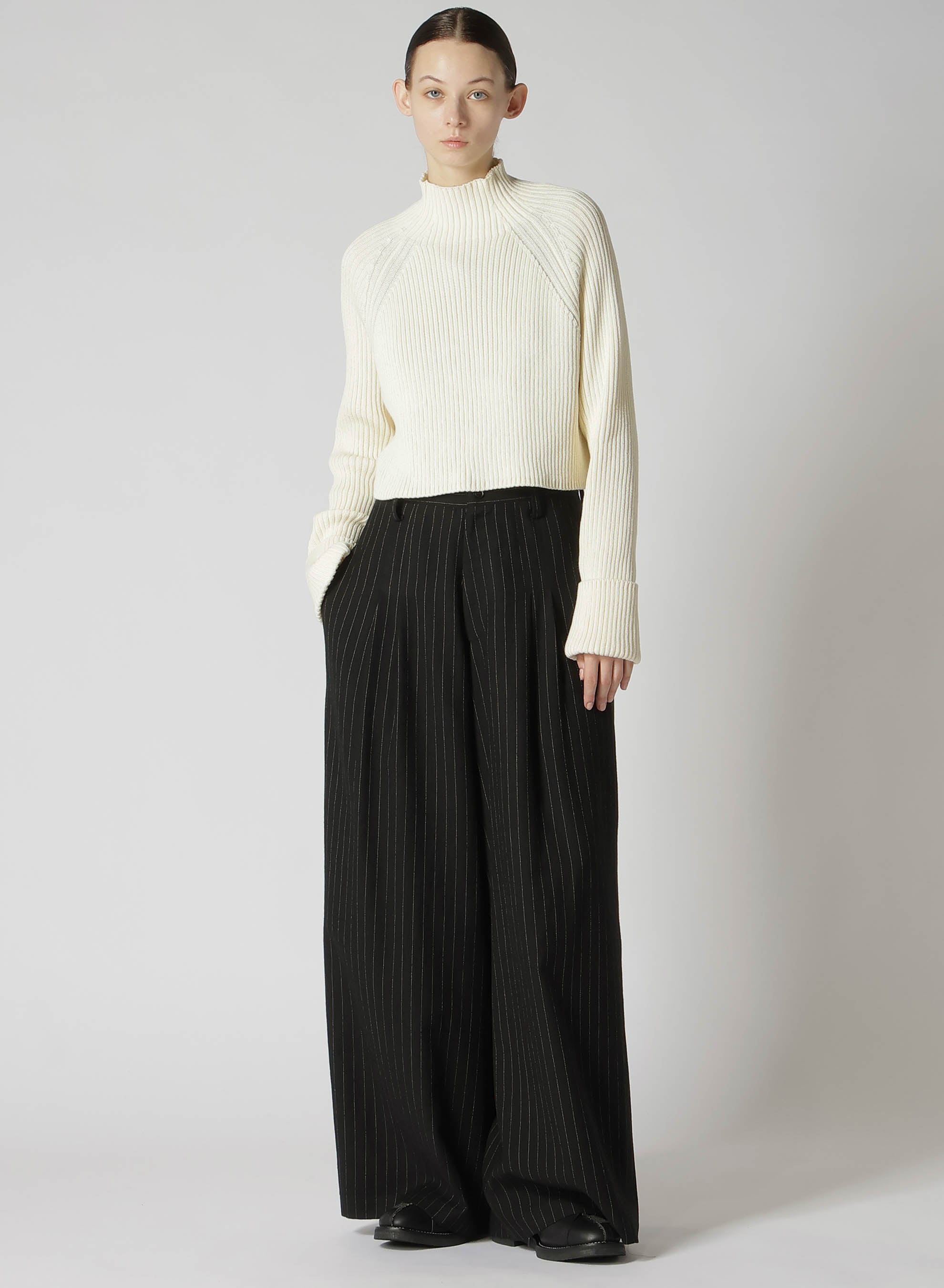 【9/20 12:00(JST) Release】WOOL STRIPE DOUBLE TUCK WIDE PANTS