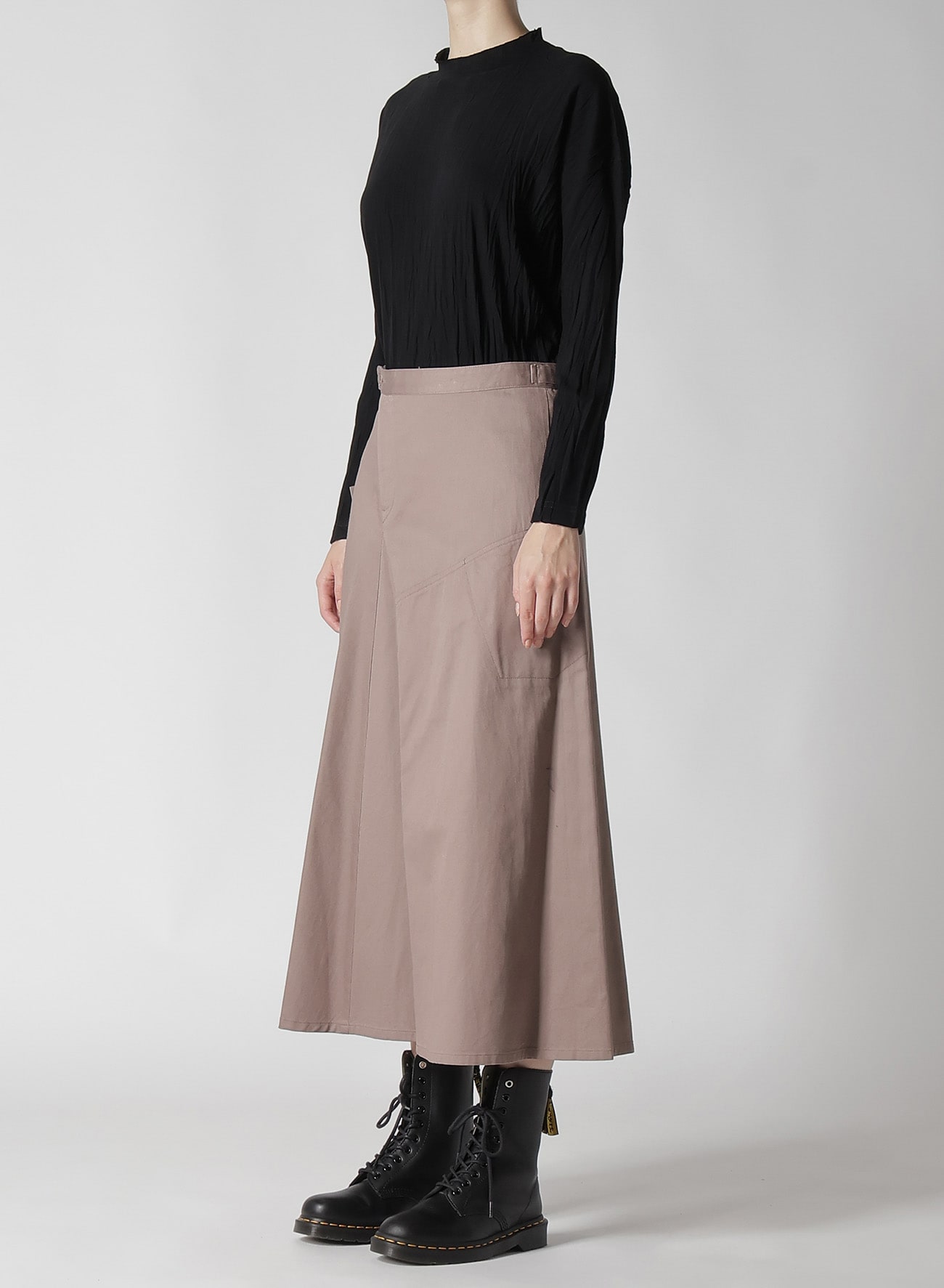 [Y's BORN PRODUCT] COTTON TWILL FLARE SKIRT WITH GUSSET