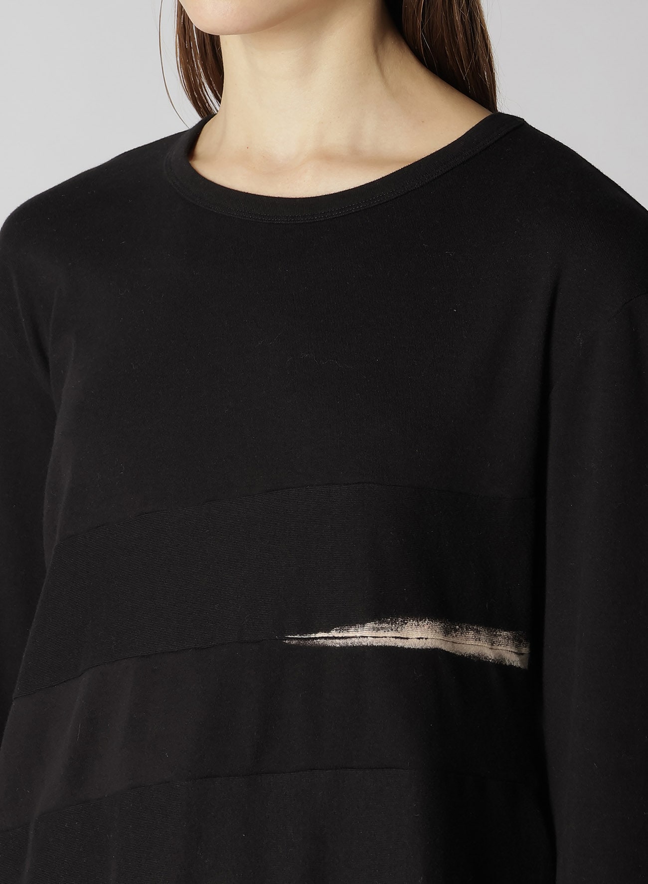 DISCHARGE PRINTING PANEL LONG SLEEVE T