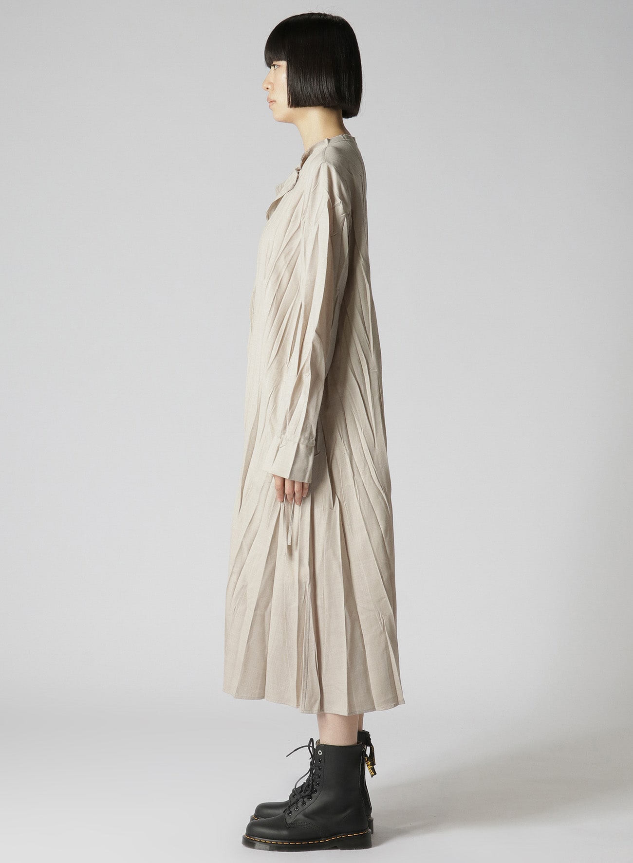 Pe/W WRINKLED SHIRT DRESS(XS Beige): Vintage 1.1｜THE SHOP YOHJI 