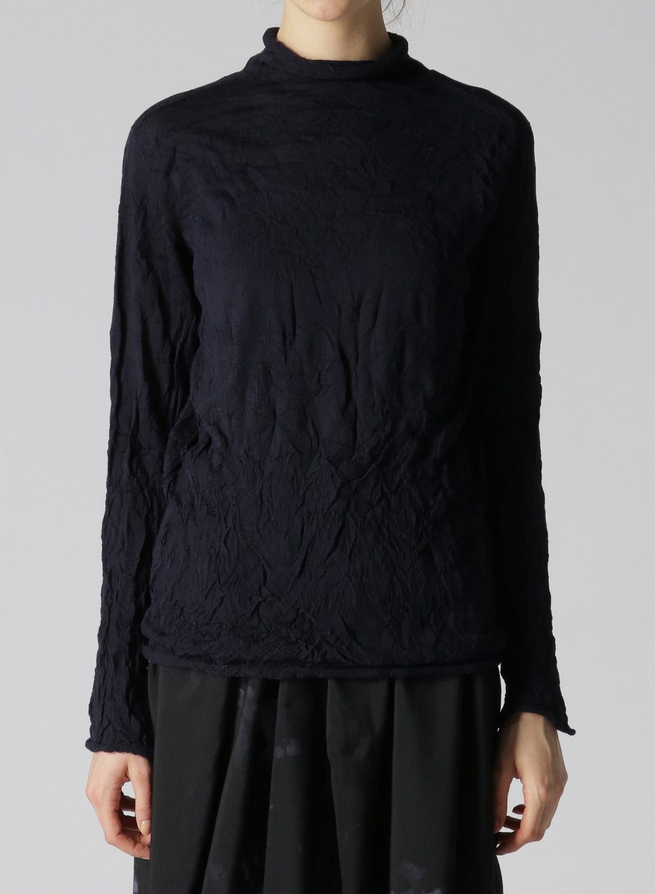 Y's Yohji Yamamoto black knit poncho scarf with oversized turtleneck collar  - V A N II T A S