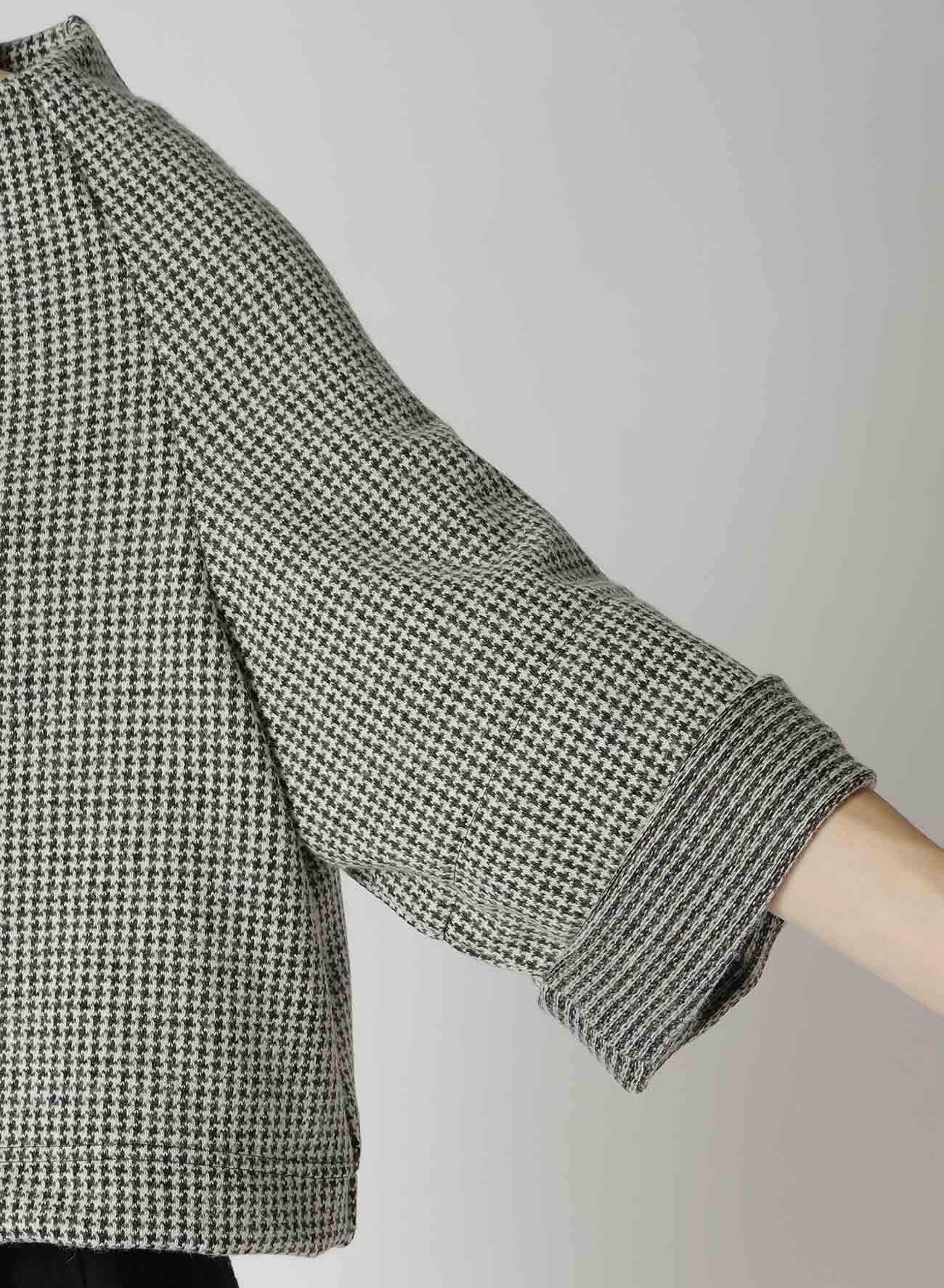 HOUNDSTOOTH JACQUARD 4-BUTTON JACKET(S Off White x Black): Y's