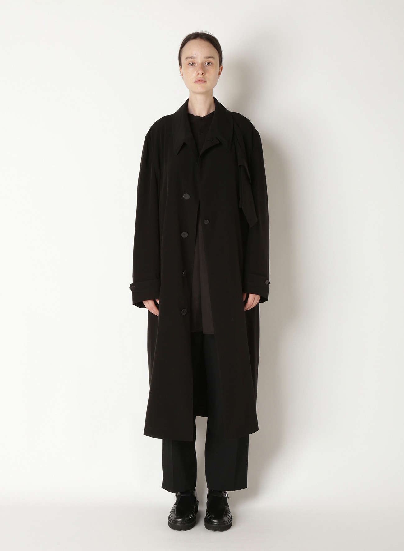 TRIACETATE POLY TUSSAR TRENCH COAT
