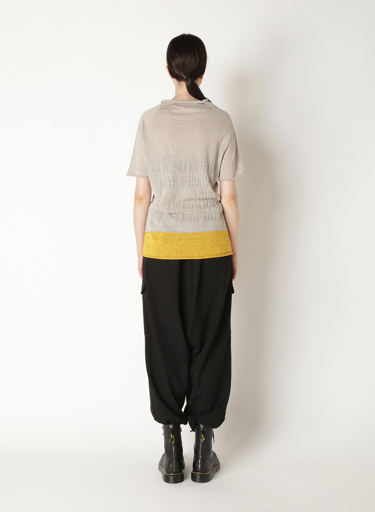 LINEN MESSAGE LINKS OFF NECK FRENCH SLEEVE