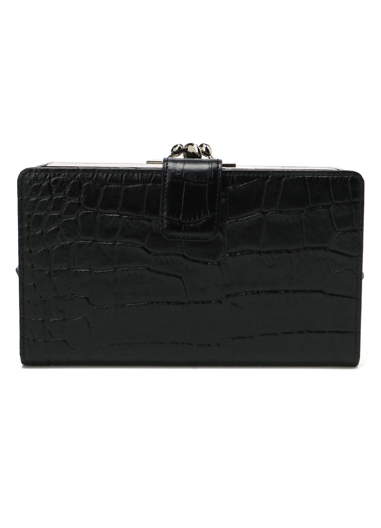 EMBOSSED CROCODILE LEATHER LONG CLASP WALLET