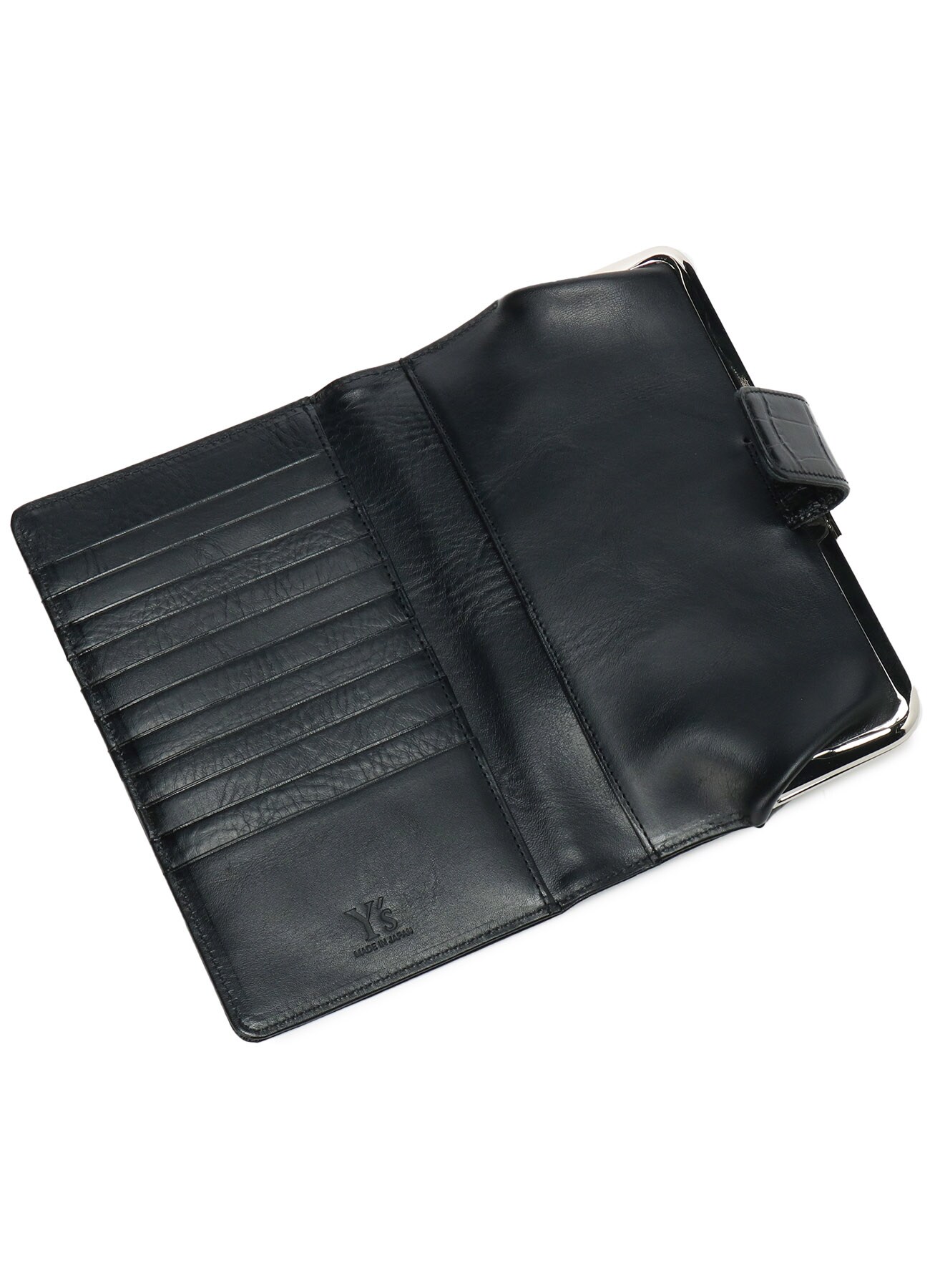 EMBOSSED CROCODILE LEATHER LONG CLASP WALLET
