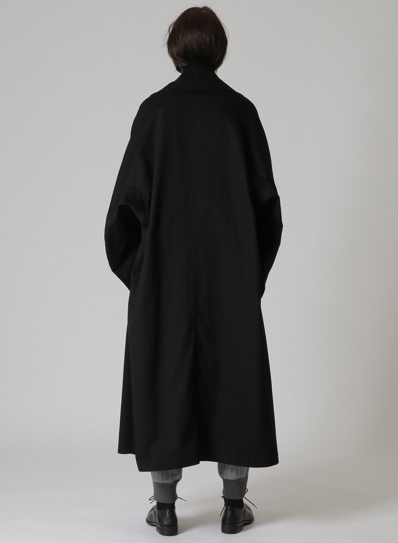 Y's BORN PRODUCT]COTTON TWILL LONG CAPE COAT(XS Black): Y's| THE 
