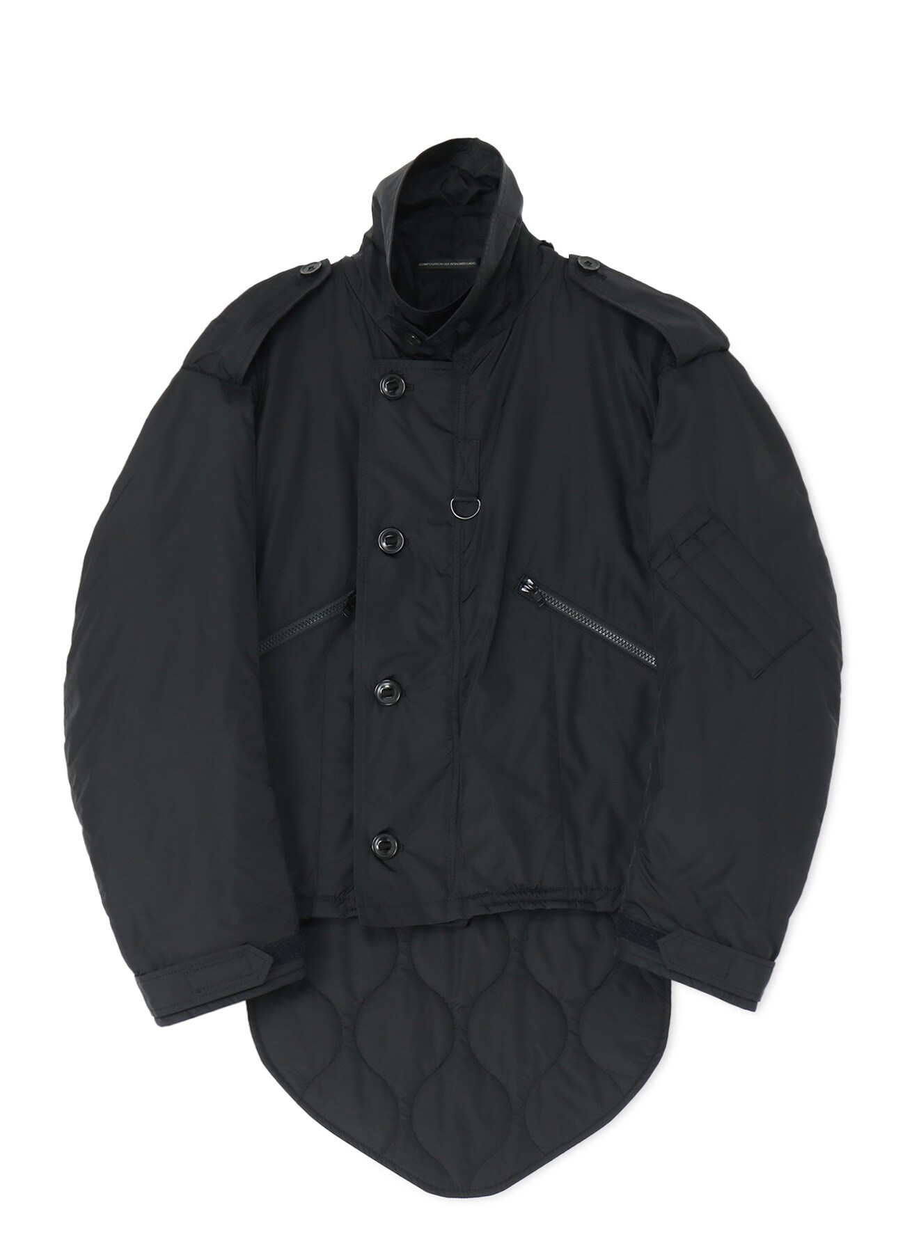 NYLON TAFFETA + NYLON TAFFETA QUILTING PILOT JACKET(XS Black