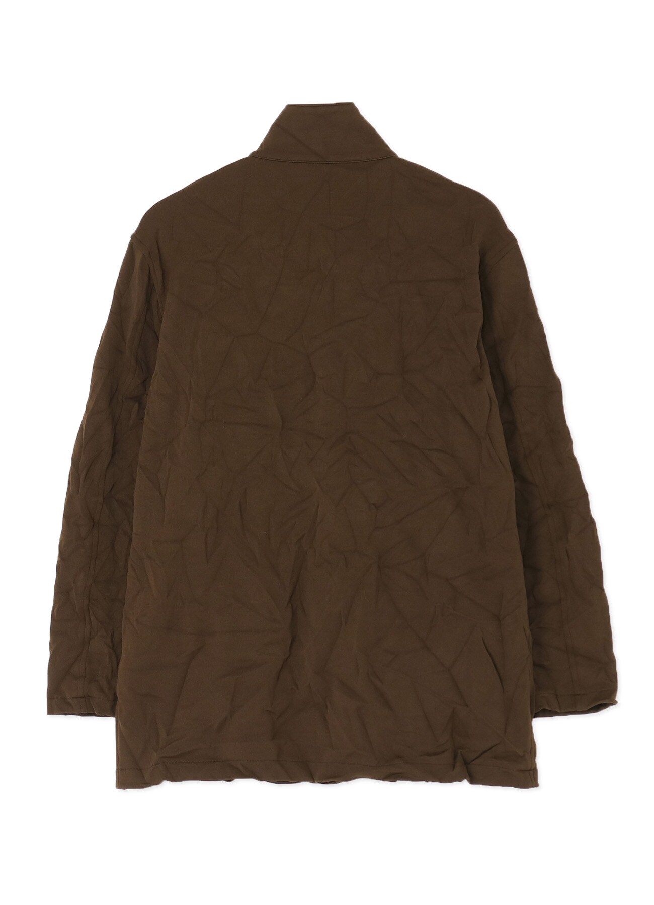POLYESTER REVERSIBLE WRINKLED STAND COLLAR JACKET