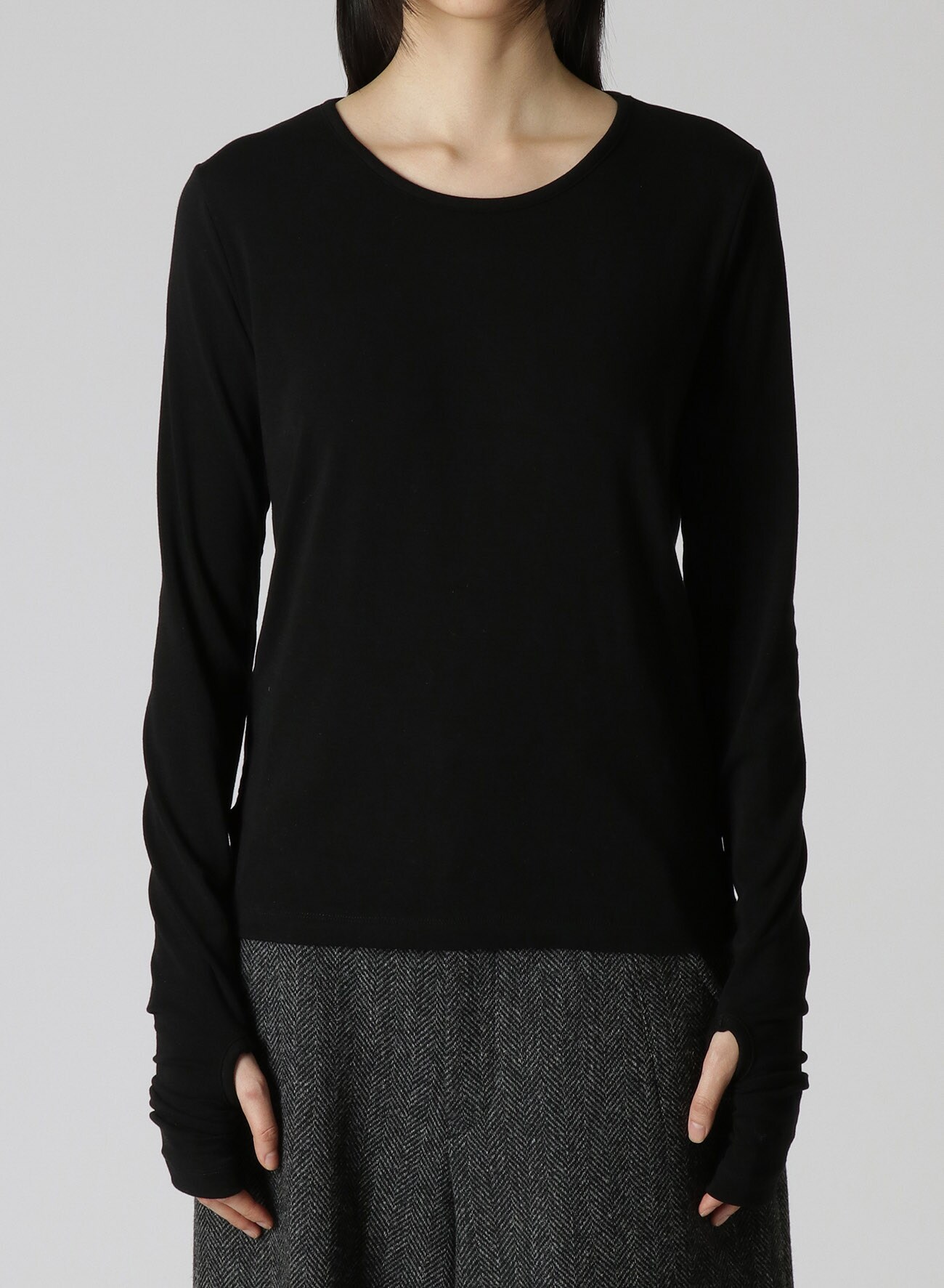 RAYON BARE MILLING SLEEVE ROUND NECK T