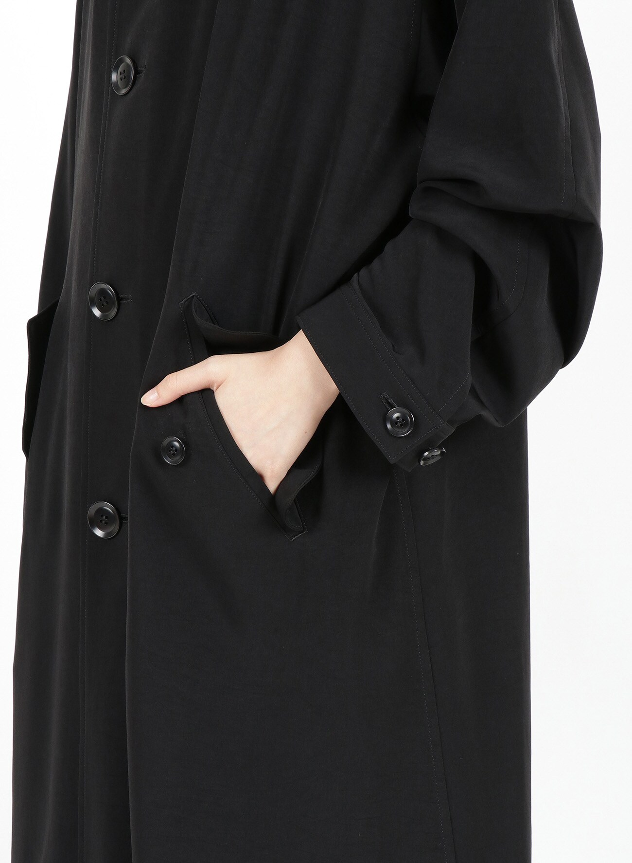 TRIACETATE POLYESTER de CHINE HOODED COAT