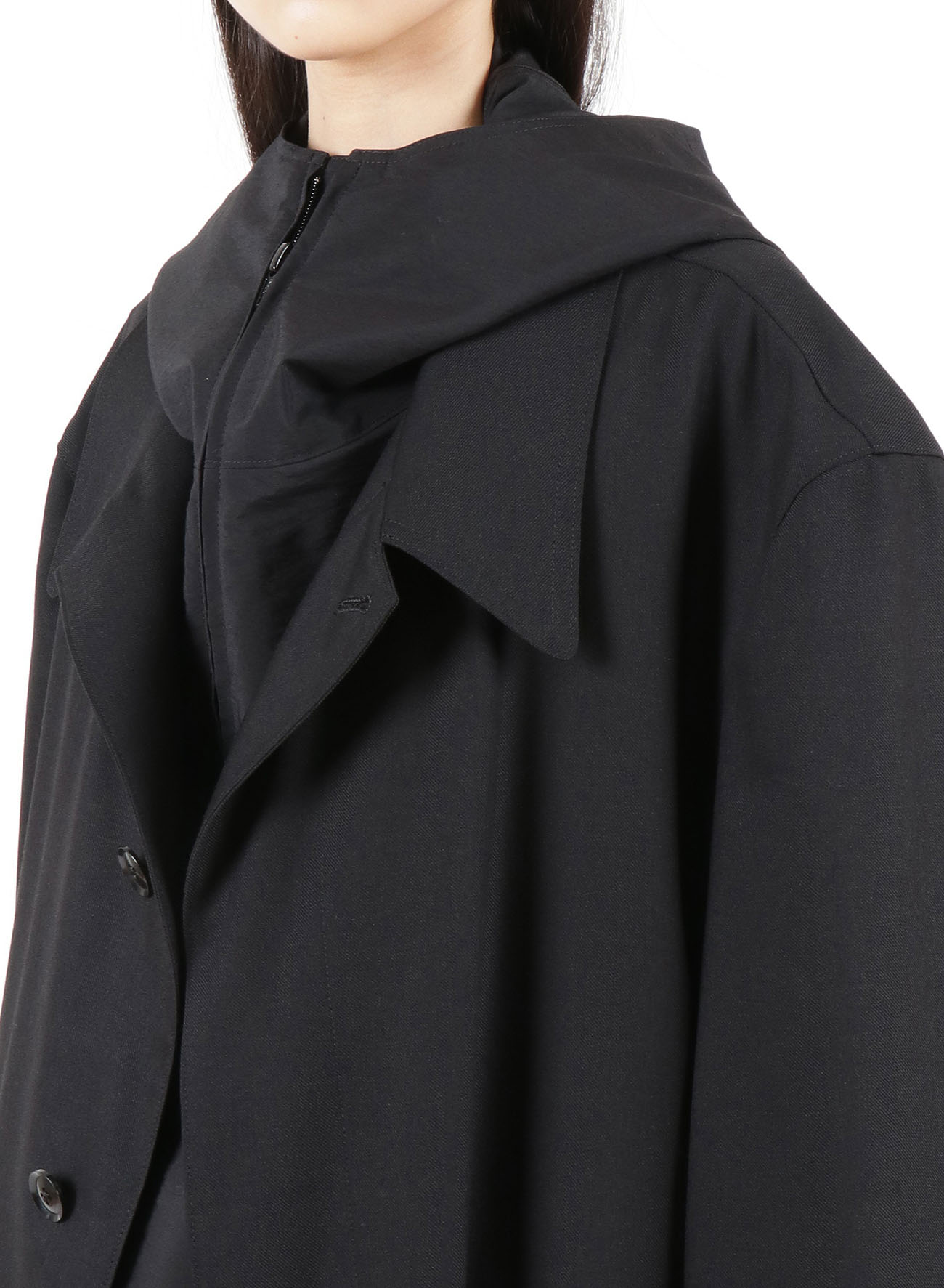 VISCOSE DOUBLE COVER WOOL SERGE DOUBLE LAYER COAT