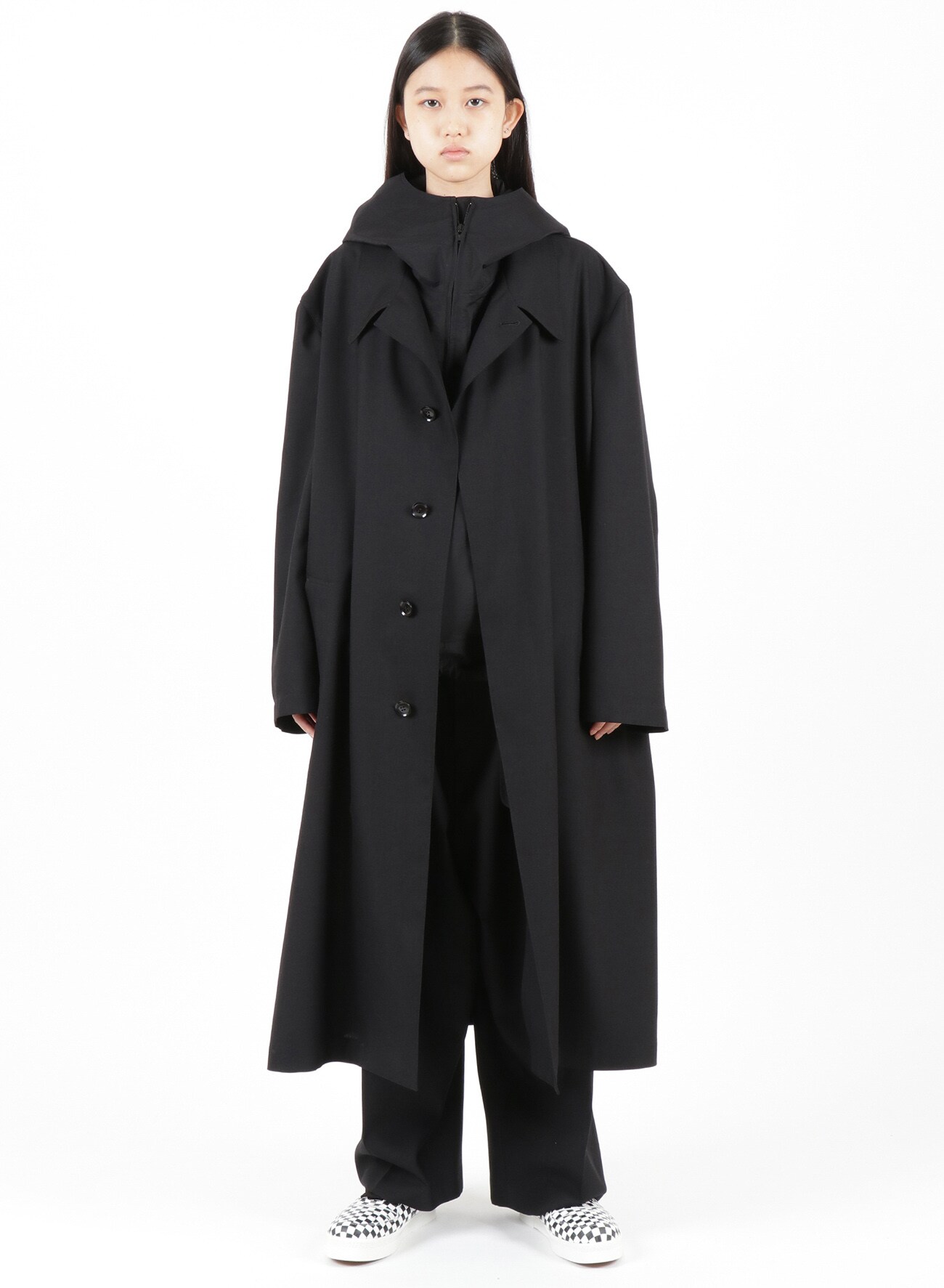 VISCOSE DOUBLE COVER WOOL SERGE DOUBLE LAYER COAT