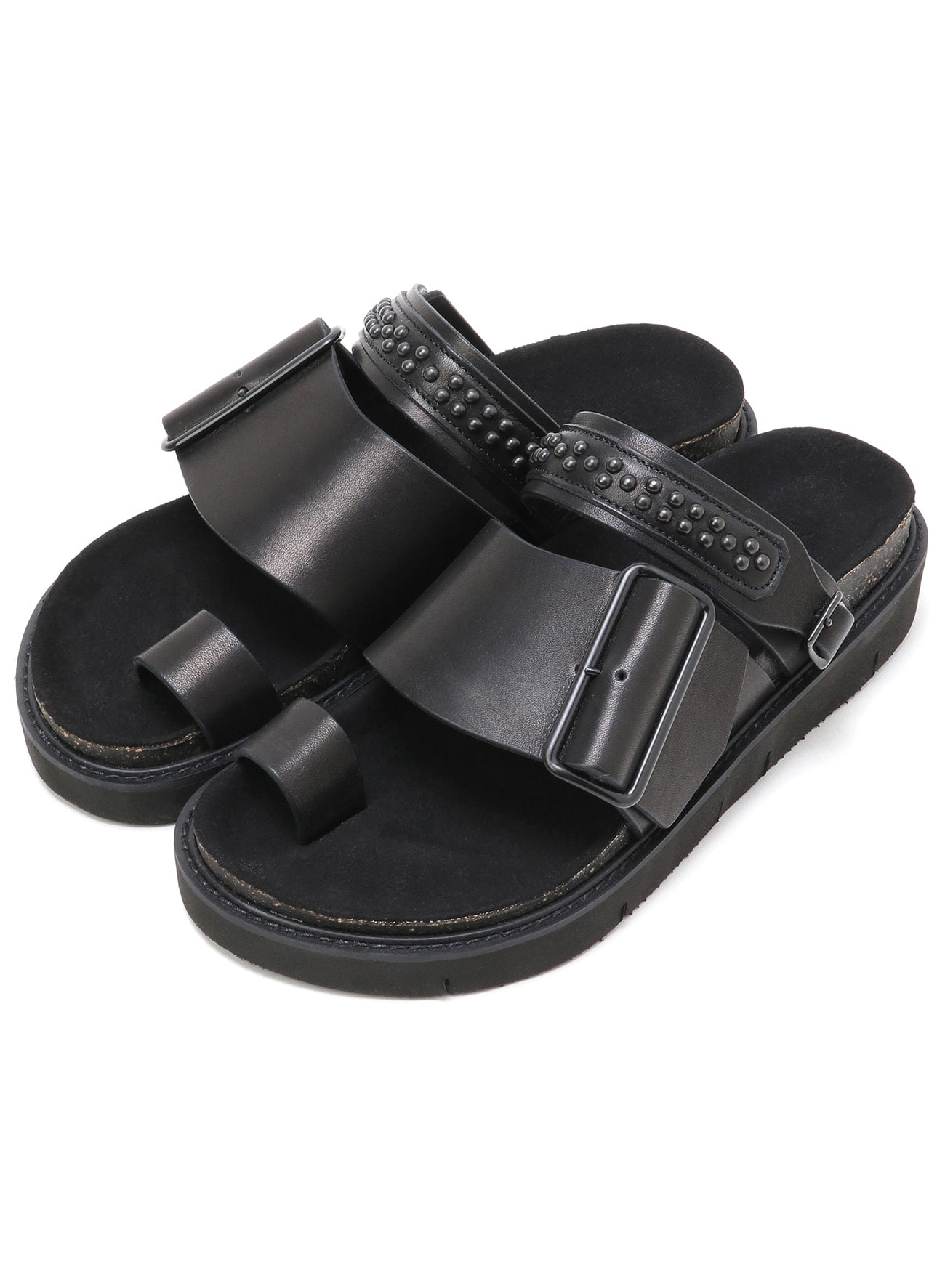 TANNED LEATHER STUDS SANDAL