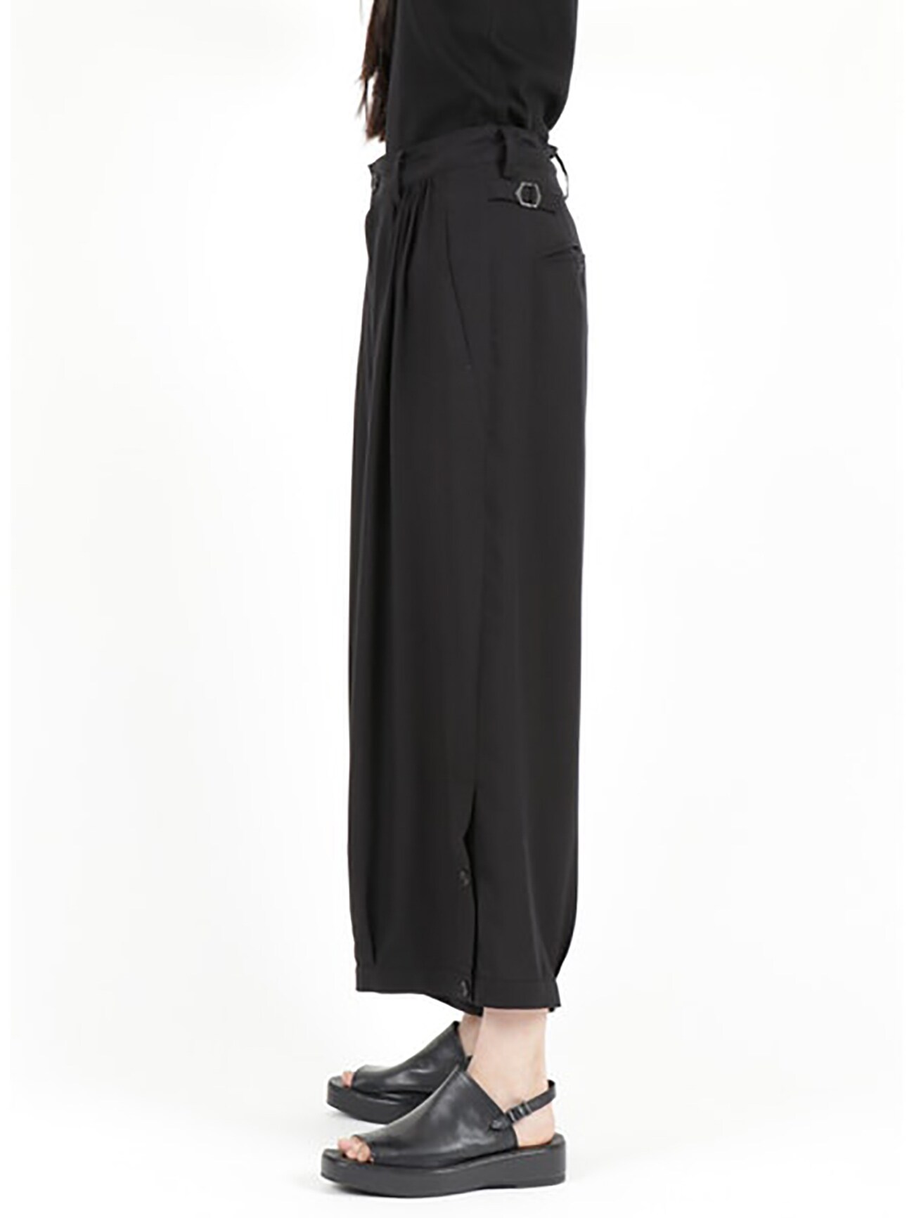 CELLULOSE POPLIN FRONT GATHER PANTS