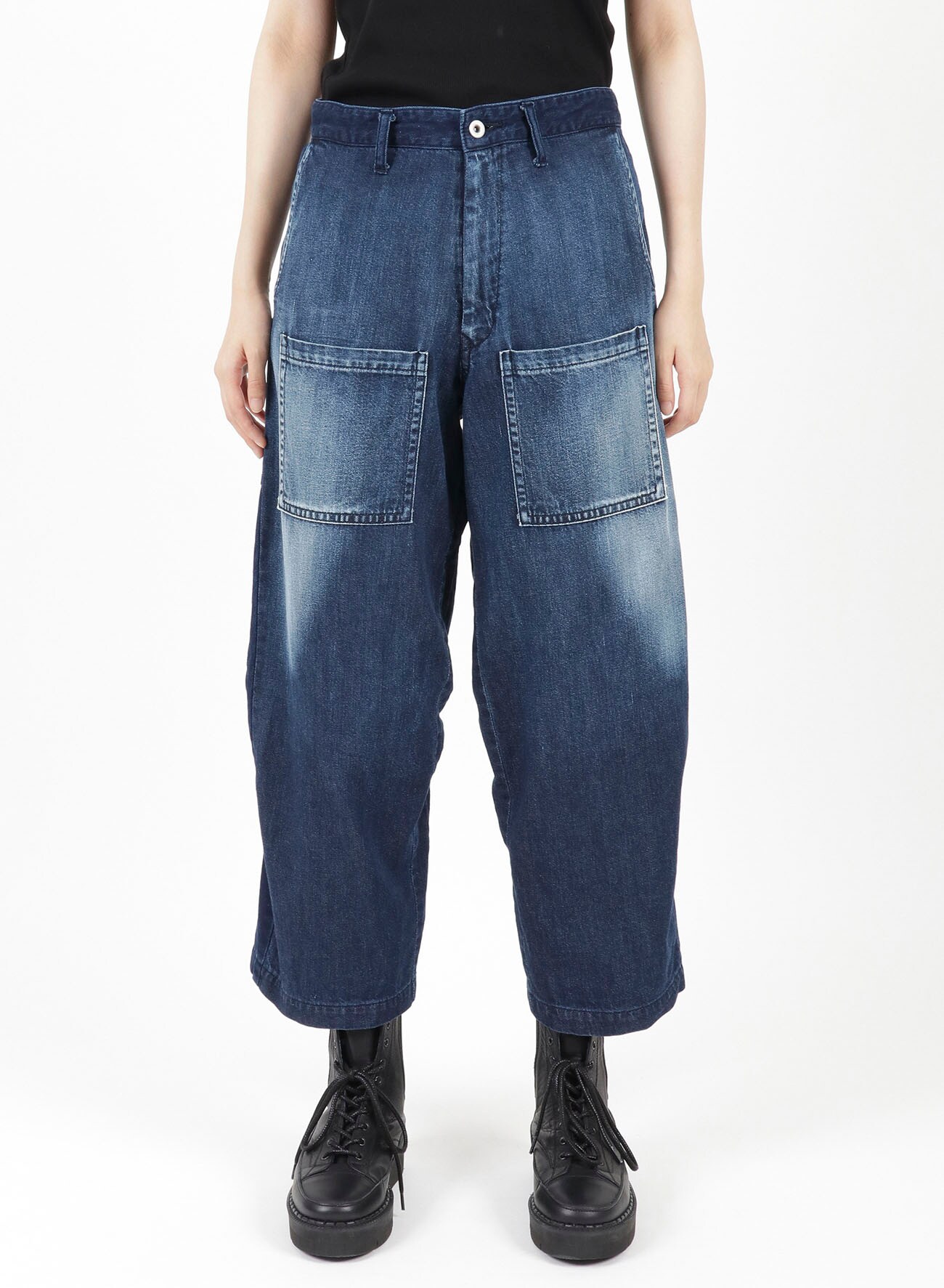 8oz SPOTTED DENIM BACK TWO TUCK PANTS