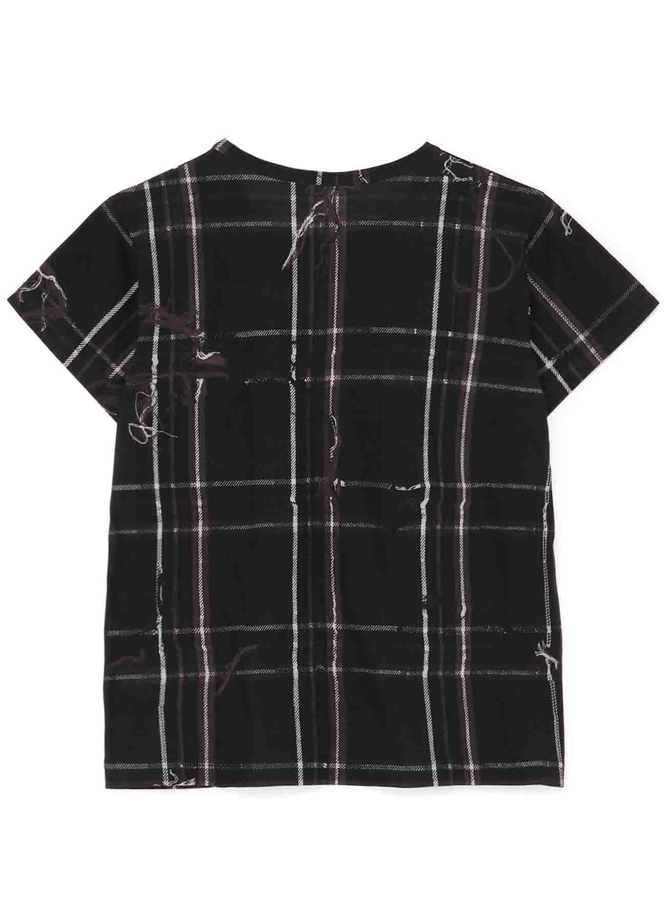 TWISTED CHECK ROUND NECK SHORT SLEEVE