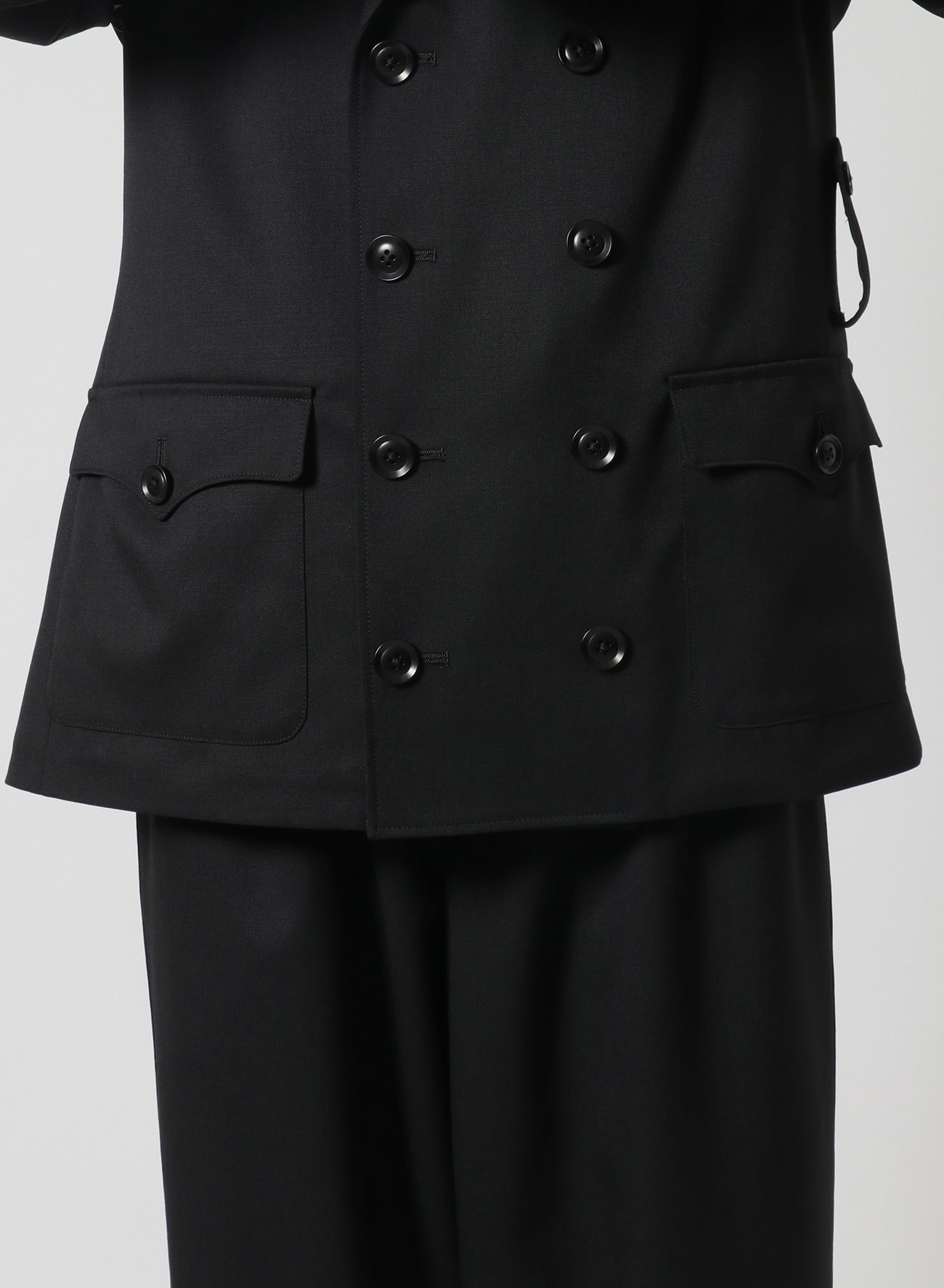 [Y's-Black Name] WOOL GABARDINE JACKET WITH DOUBLE RIGHT PANEL
