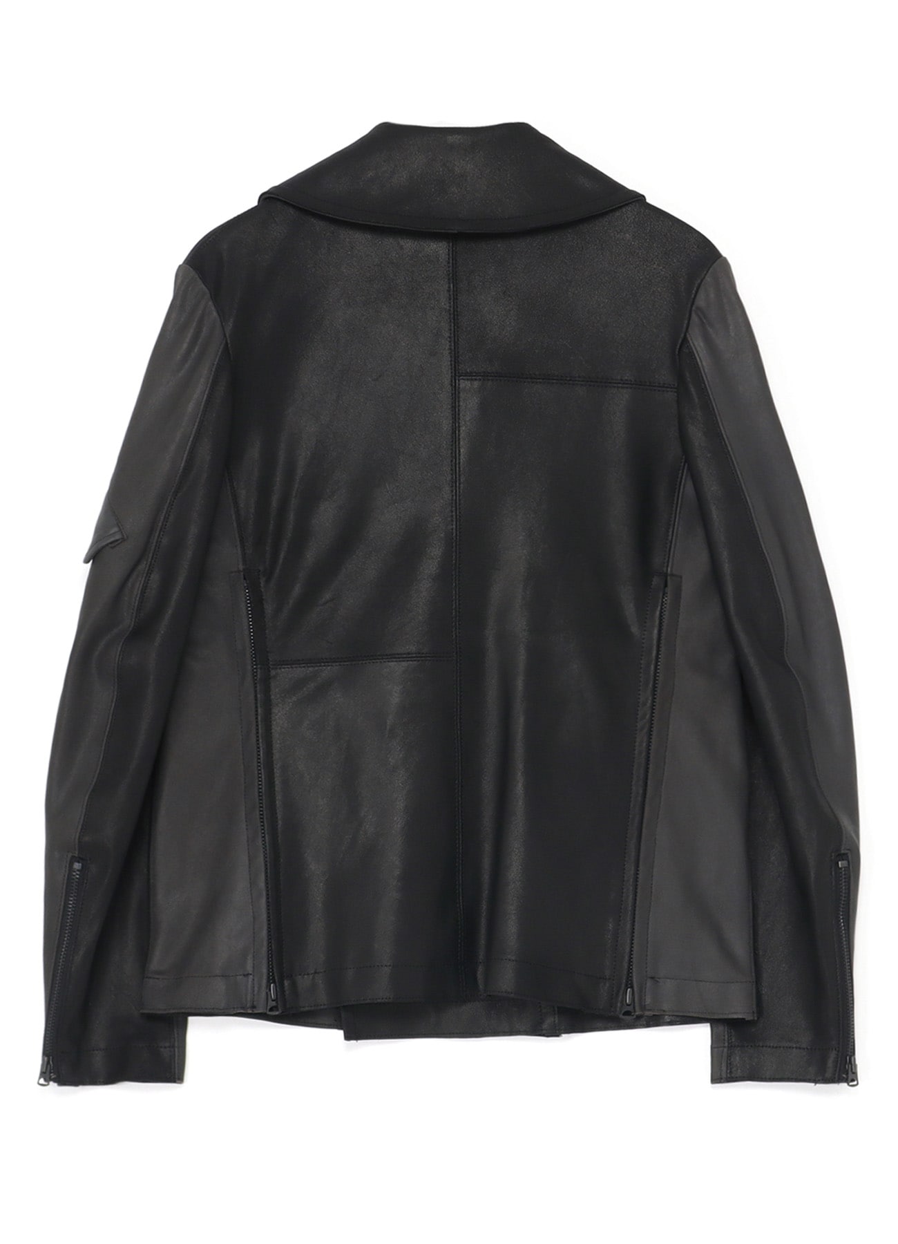 [Y's-Black Name] 2-TONE GOAT LEATHER DOUBLE BREASTED BLOUSON