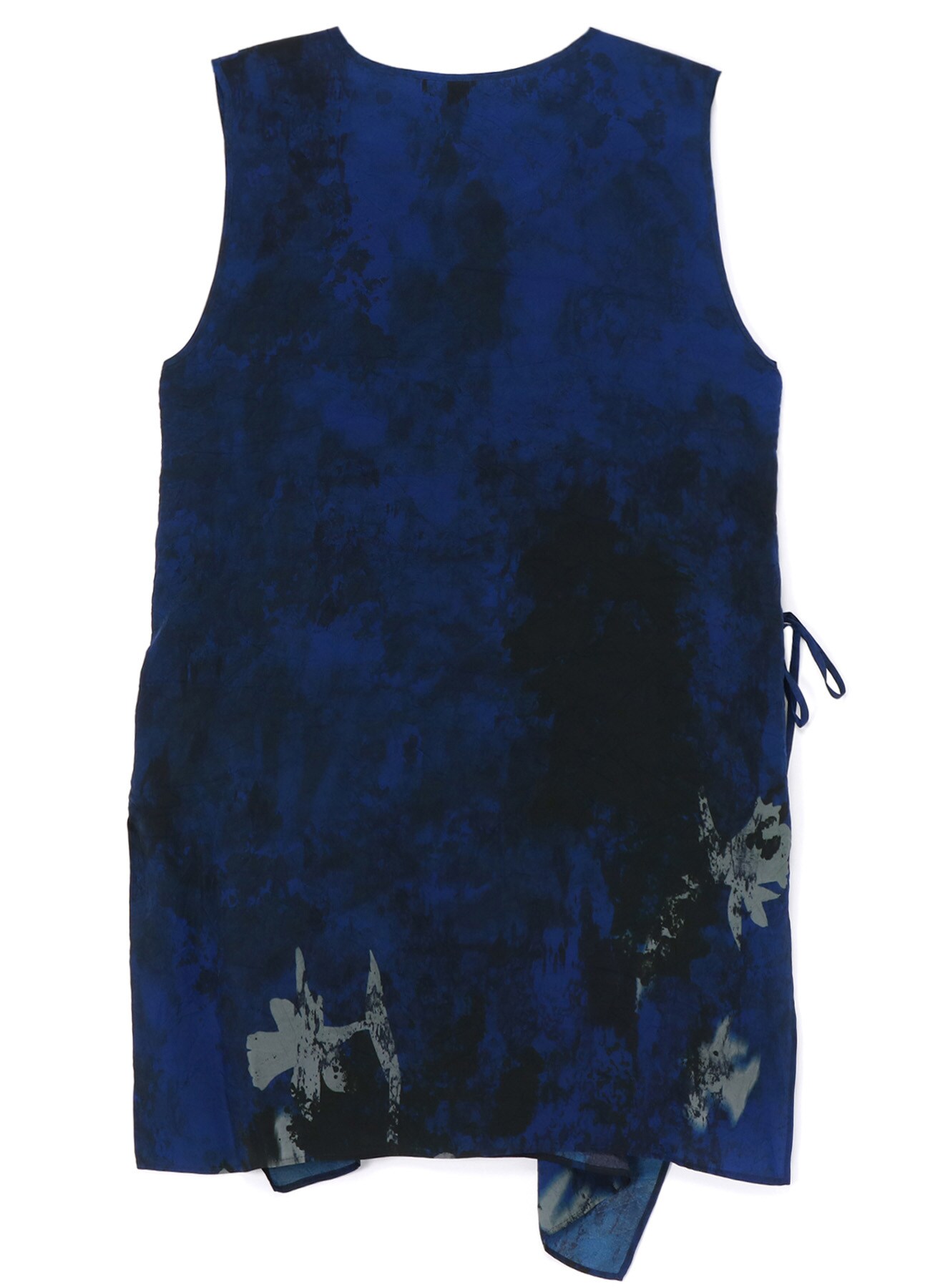 WRINKLED CUPRO SLEEVELESS BLOUSE WITH FLOWER PRINT	