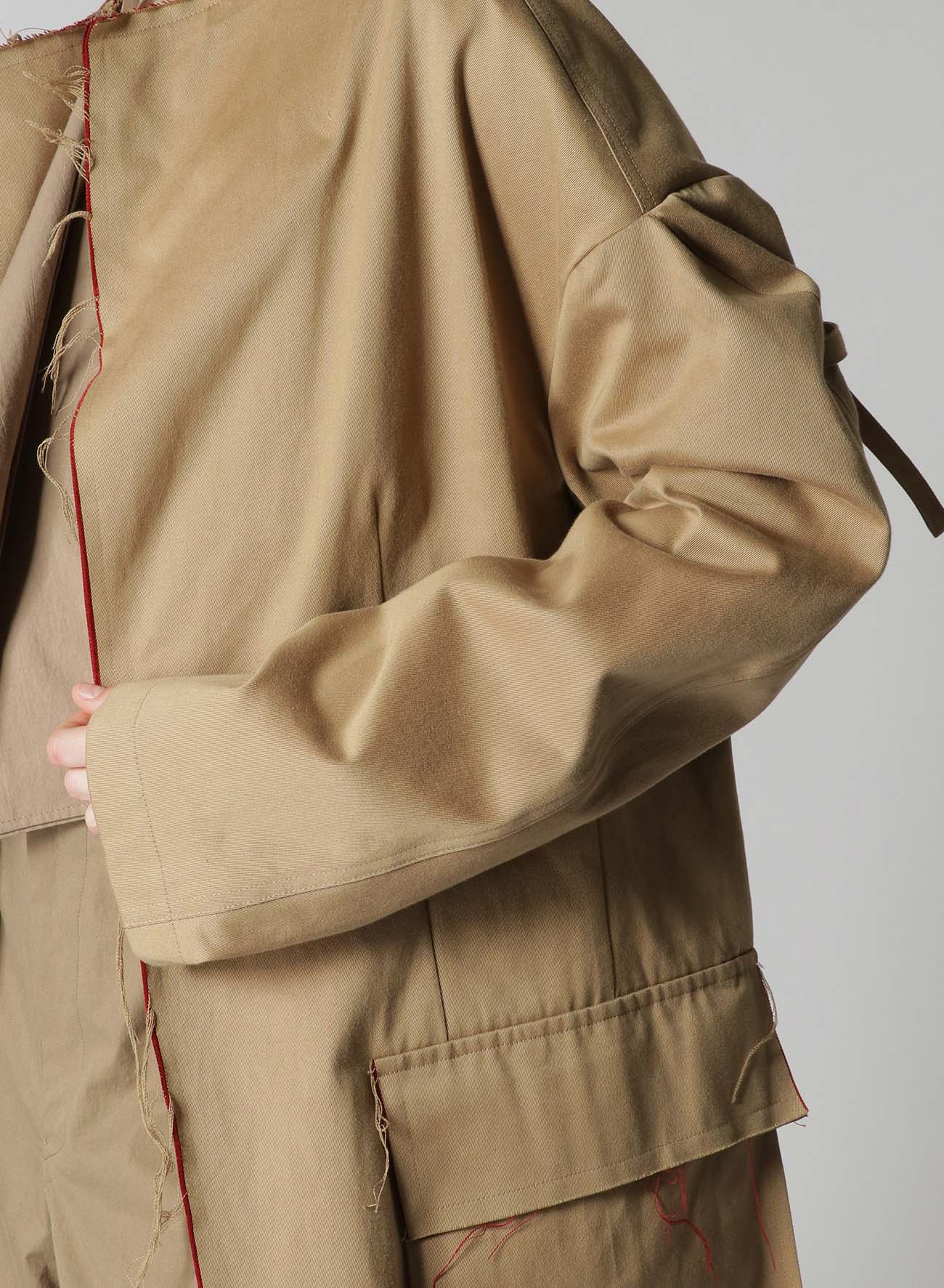 DOUBLE FACED TWILL NO COLLAR COAT(XS Beige): Vintage 1.1｜THE SHOP